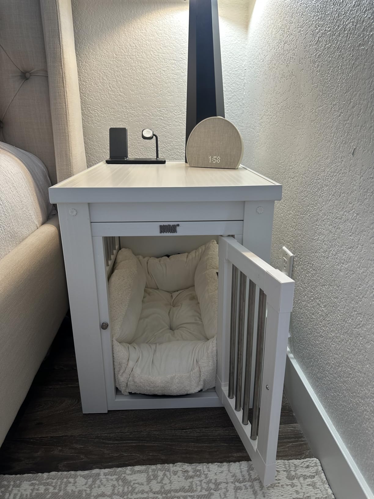 New Age Pet ECOFLEX InnPlace Dog Crate & End Table, Furniture-Style Indoor Kennel for Crate-Trained Dogs, Stainless Steel Spindles, 10-Year Warranty customer photo 1
