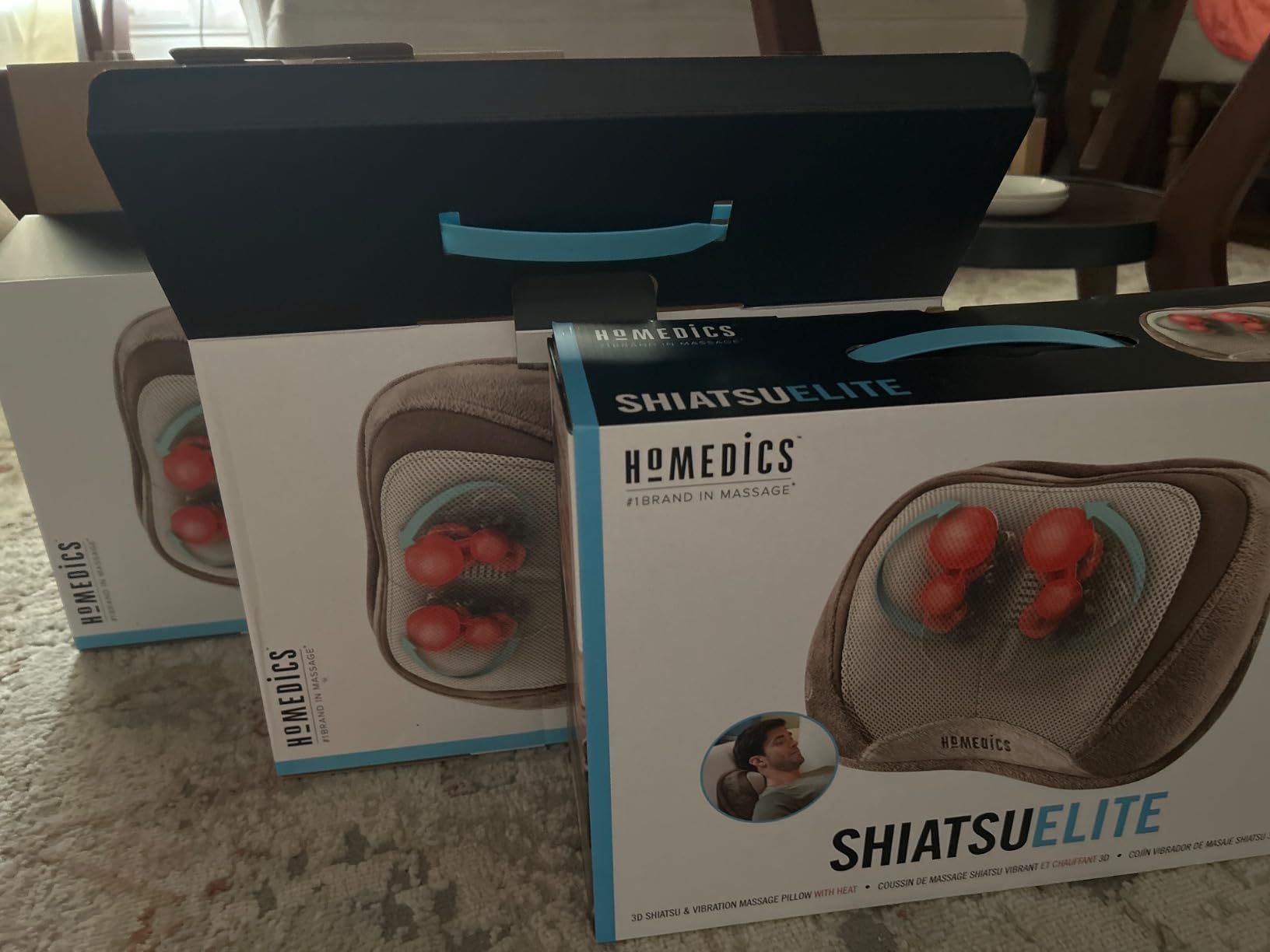 Homedics Shiatsu Back Massager with Heat, 3D Deep Tissue Massage Pillow | for Neck & Shoulders, Electric Kneading Lumbar Massager Cushion customer photo 2