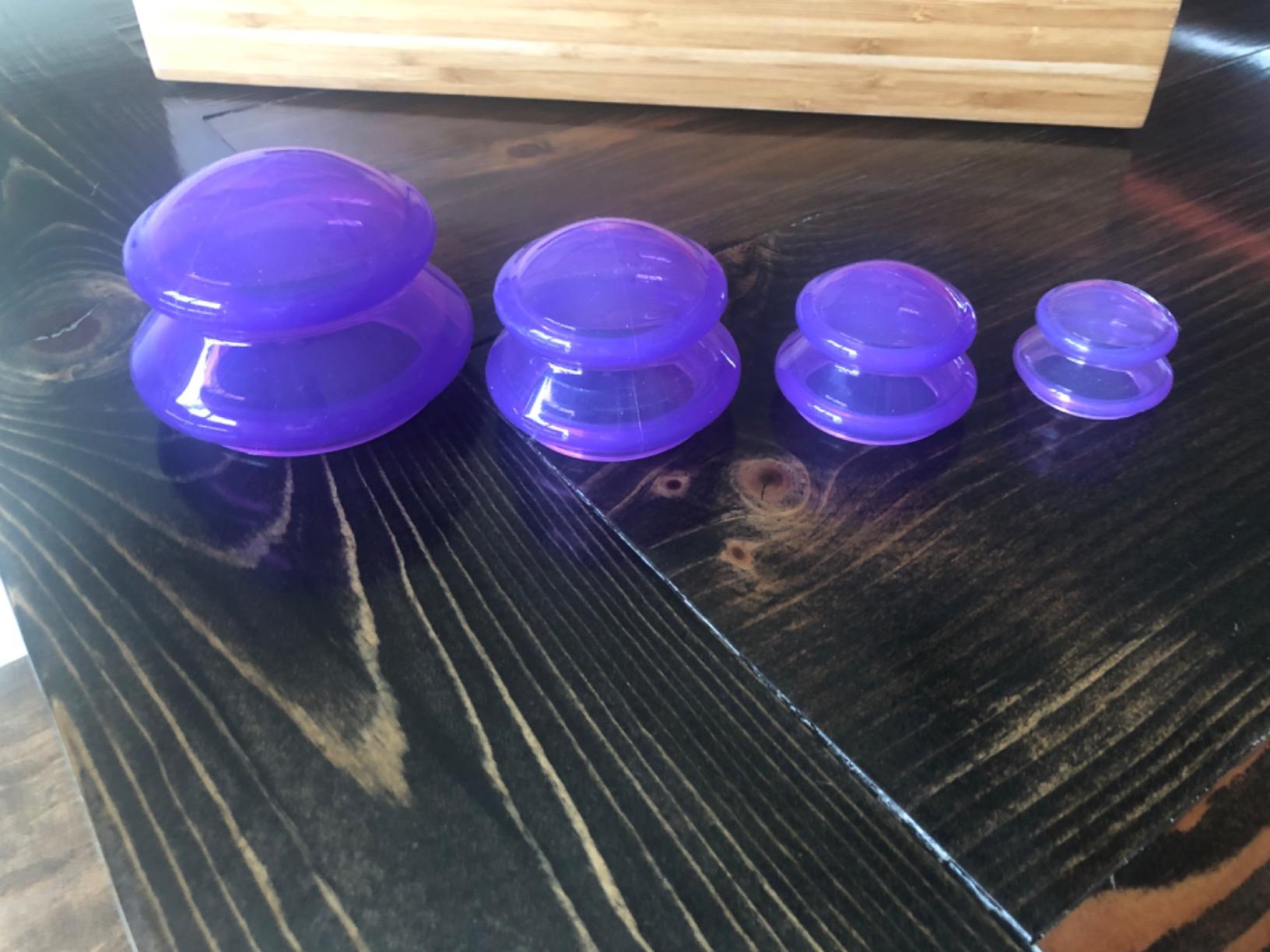 Silicone Cupping Therapy Set Professional Massage Cupping Cups for Cupping Therapy 4 Cup Kit for Massage, Myofascial Release, Cellulite Reduction (Lure Blue) customer photo 1