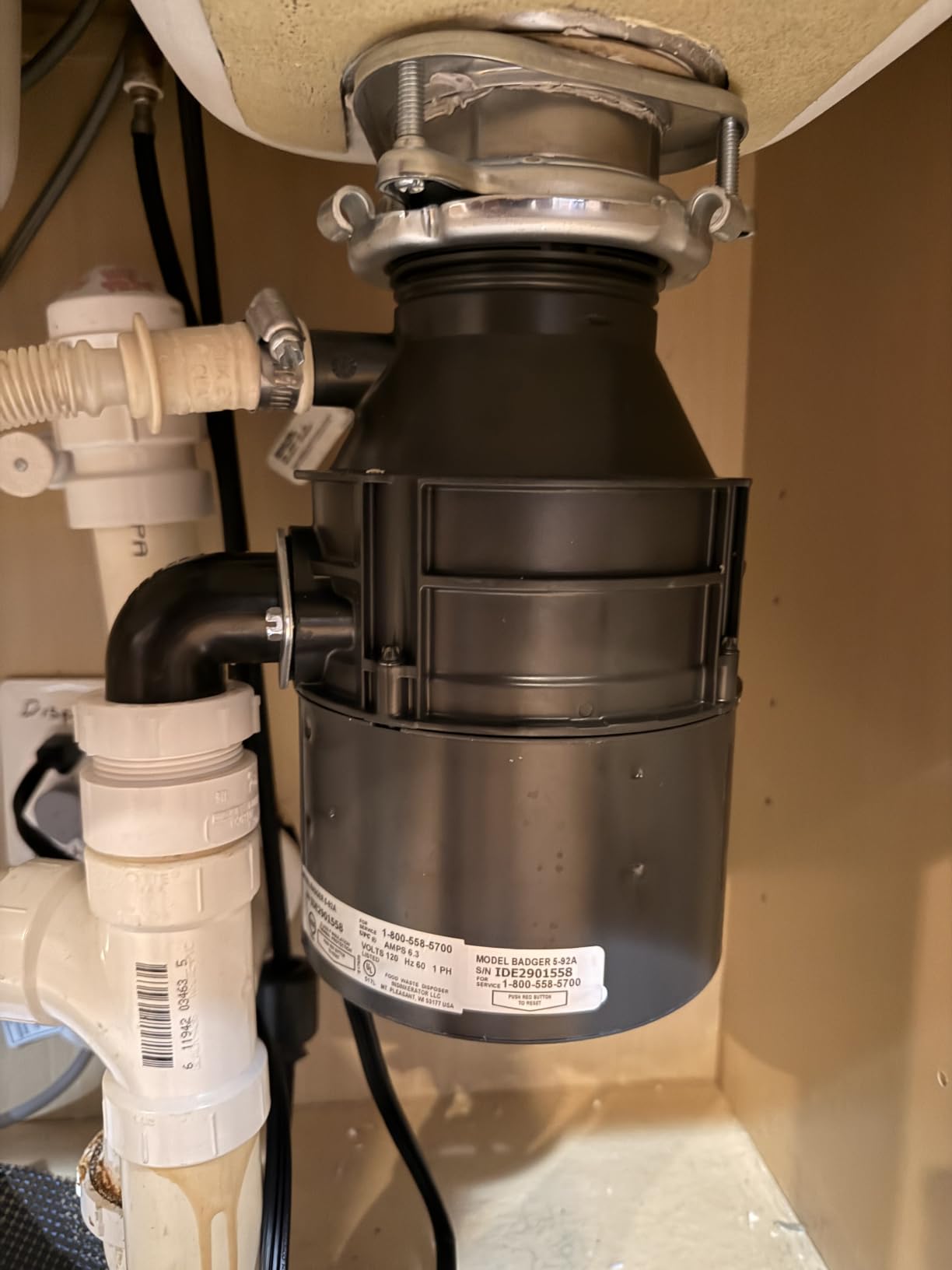 InSinkErator Badger 5 Garbage Disposal with Power Cord, Badger Series 1/2 HP Continuous Feed Food Waste Disposer customer photo 2