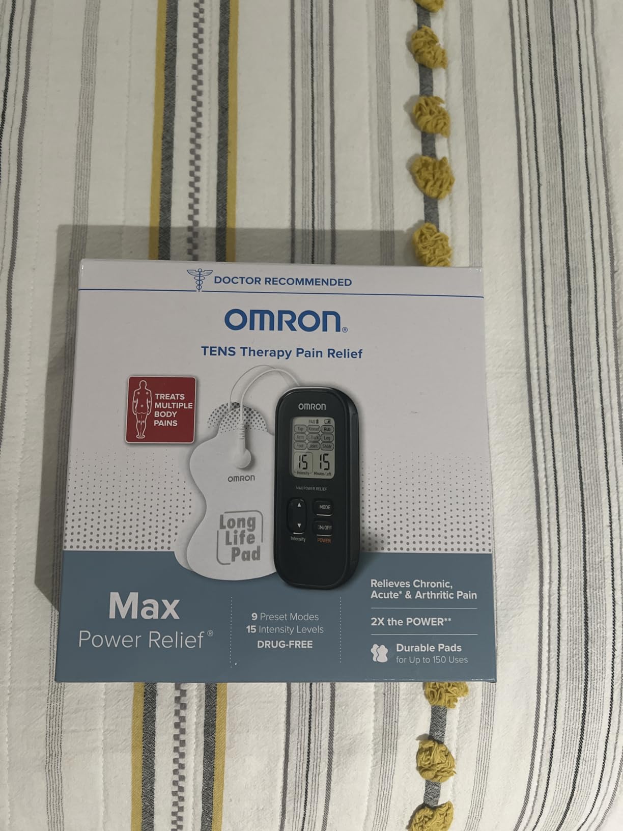 Omron Max Power Relief TENS Unit Muscle Stimulator | For Drug-Free Pain Relief - Portable Electric Massager for Muscles and Joints - Includes 2 Reusable TENS Unit Pads customer photo 2