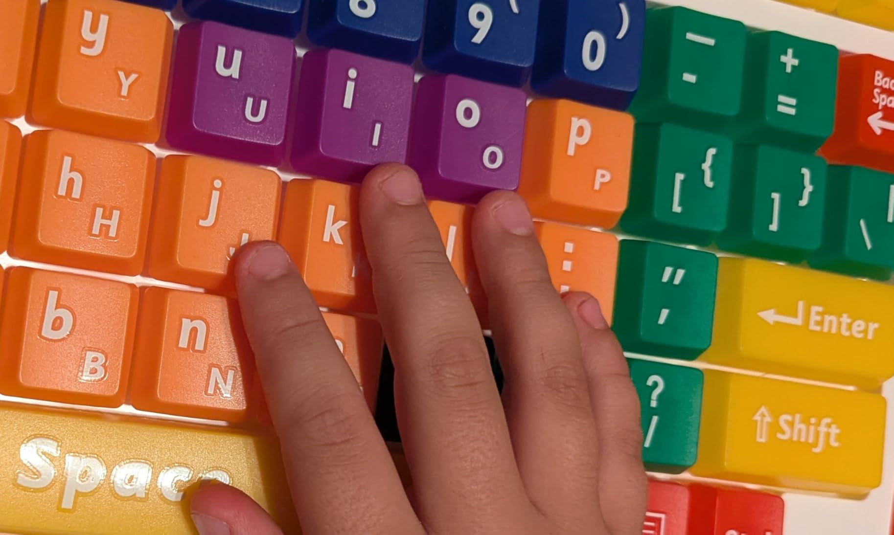 Playlearn Children's Computer USB Keyboard - Upper Case & Lower Case - Color Coded SEN - Splash Proof Casing - Fun to Use Keyboard - Great Learning Tool for Children Using Computers customer photo 1