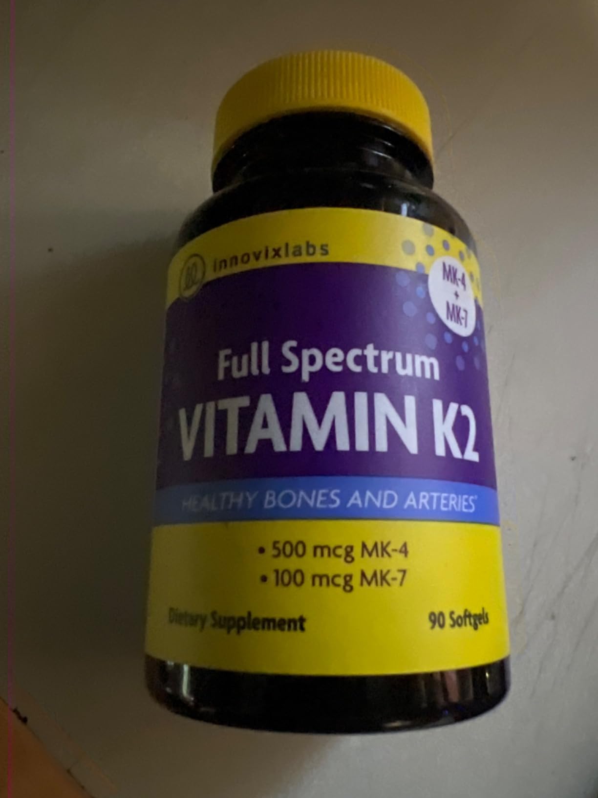 InnovixLabs Full Spectrum Vitamin K2 MK7 + MK4, 600 mcg (90 Softgels) | Vitamin K2 Supplement, Supports Heart & Bone Health, Trans Form MK-7 & MK-4, Adv. Calcium Support, Gluten Free, 90-Day Supply customer photo 2