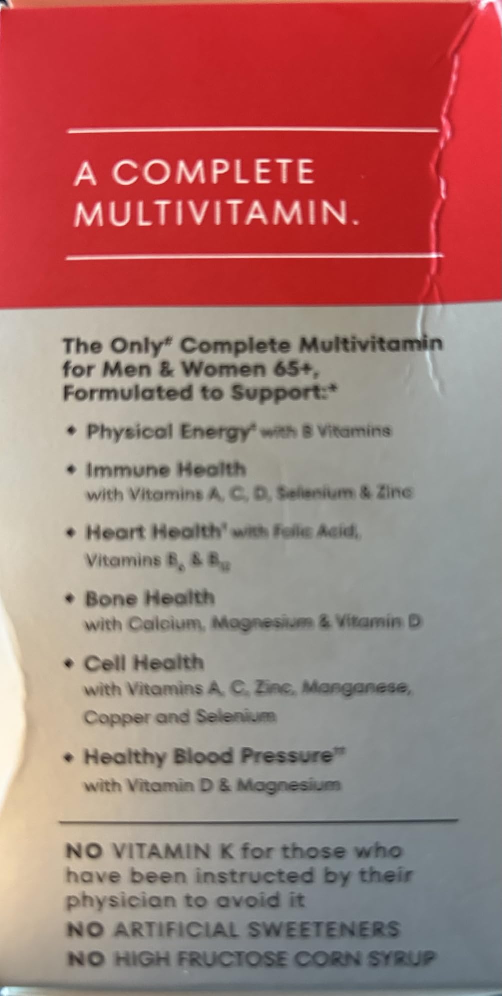 One A Day Proactive 65+, Mens & Womens Multivitamin, Supplement with Vitamin A, C, D, and Zinc to Support Bone Health & Cell Health, Calcium, Folic Acid, Tablet 150 Count customer photo 1