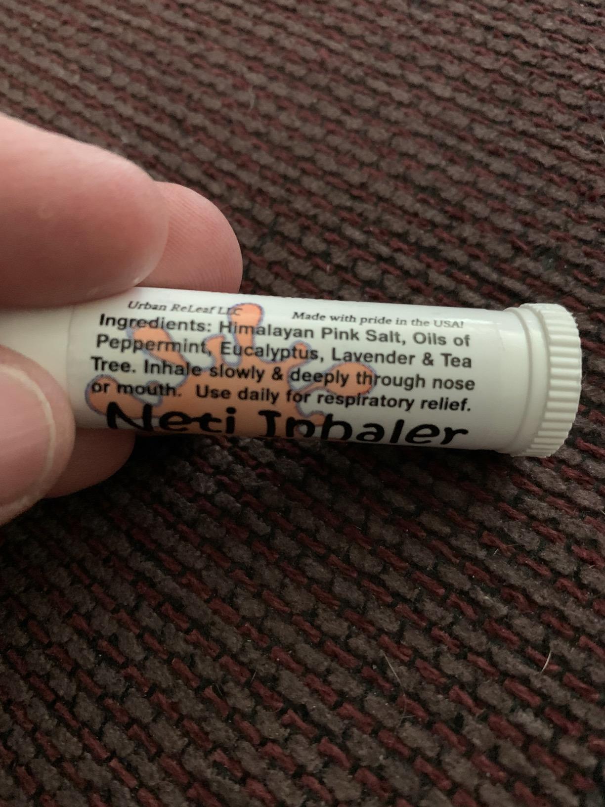 Urban ReLeaf NETI Salt Air Relief Inhalers, Set of Two with Himalayan Salt and Botanicals customer photo 2