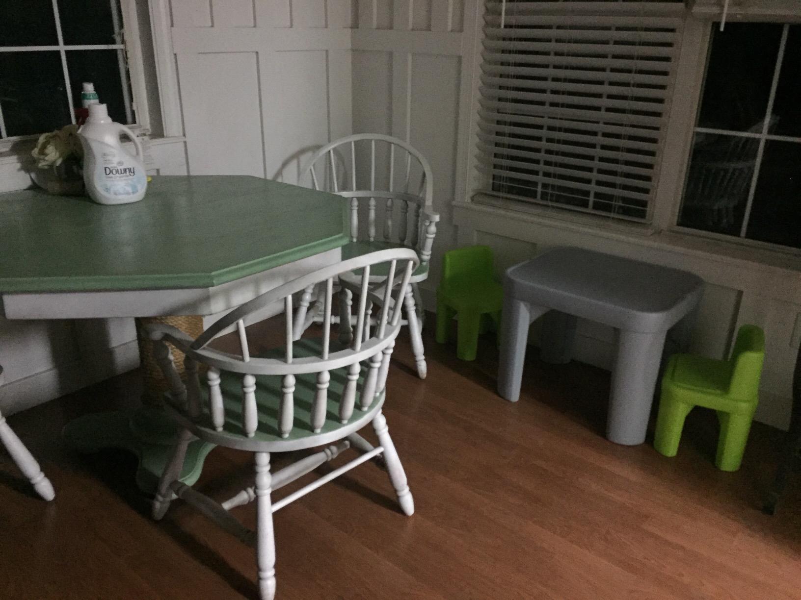 Step2 Mighty My Size Kids Table & Chair Set, Playroom Activity Table for Arts & Crafts, Made of Durable Plastic, For Toddlers 2+ Years Old, Gray & Green customer photo 1