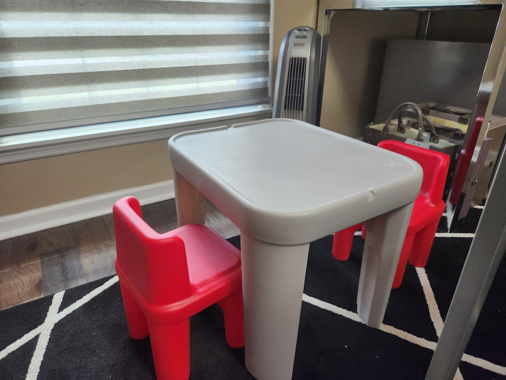 Step2 Mighty My Size Kids Table & Chair Set, Playroom Activity Table for Arts & Crafts, Made of Durable Plastic, For Toddlers 2+ Years Old, Gray & Green customer photo 2