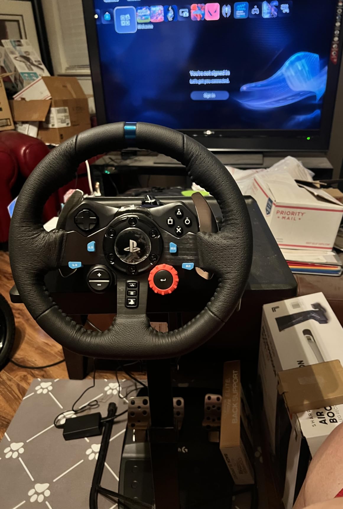Logitech G29 Racing Wheel and Pedals for PS5/PS4/PC | Stainless steel paddle shifters, leather steering wheel cover, real force feedback customer photo 2