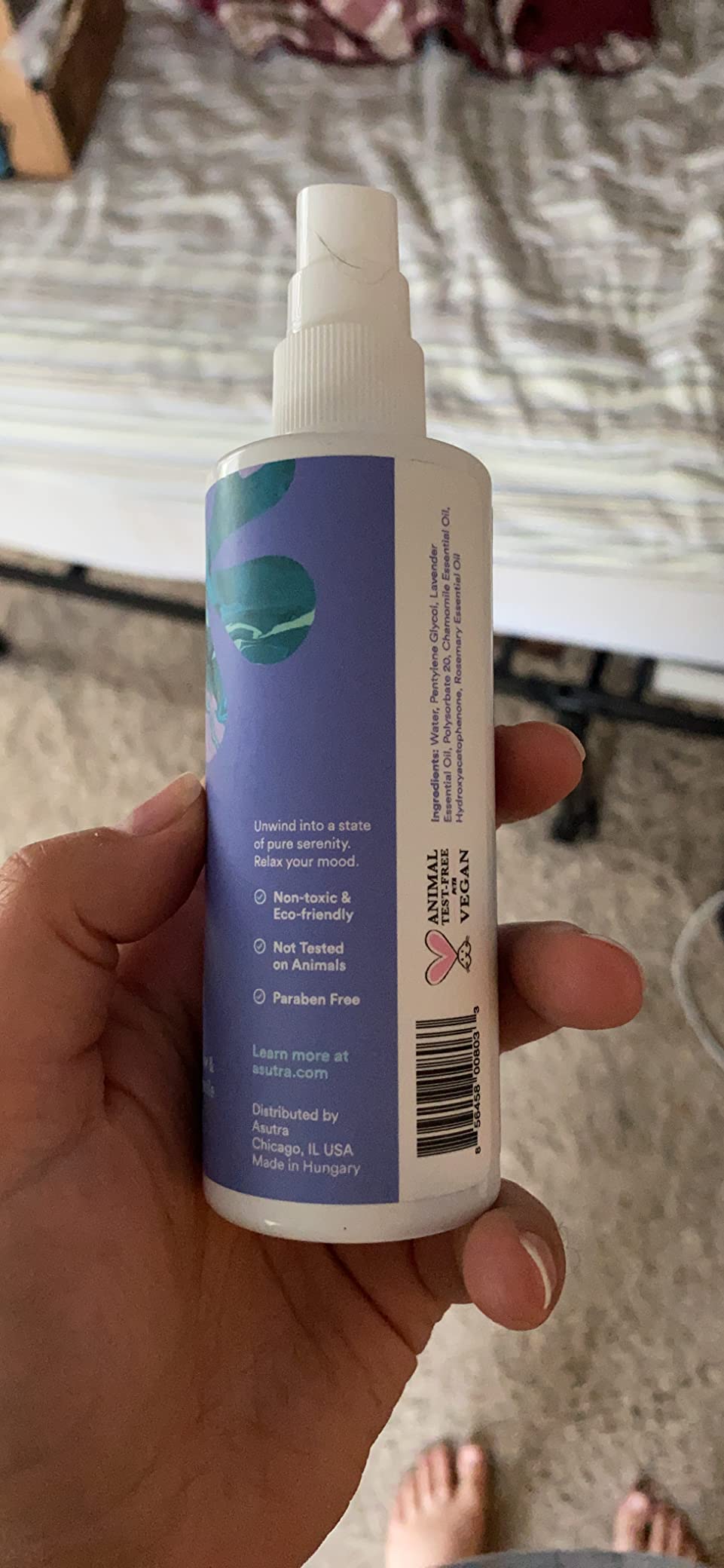 Asutra Lavender & Chamomile Multi-Use Natural Aromatherapy Room (4 Fl Oz) | Spray, Calming Linen & Pillow Mist, Fabric Spray for Sleep & Bed, 4 fl oz customer photo 1