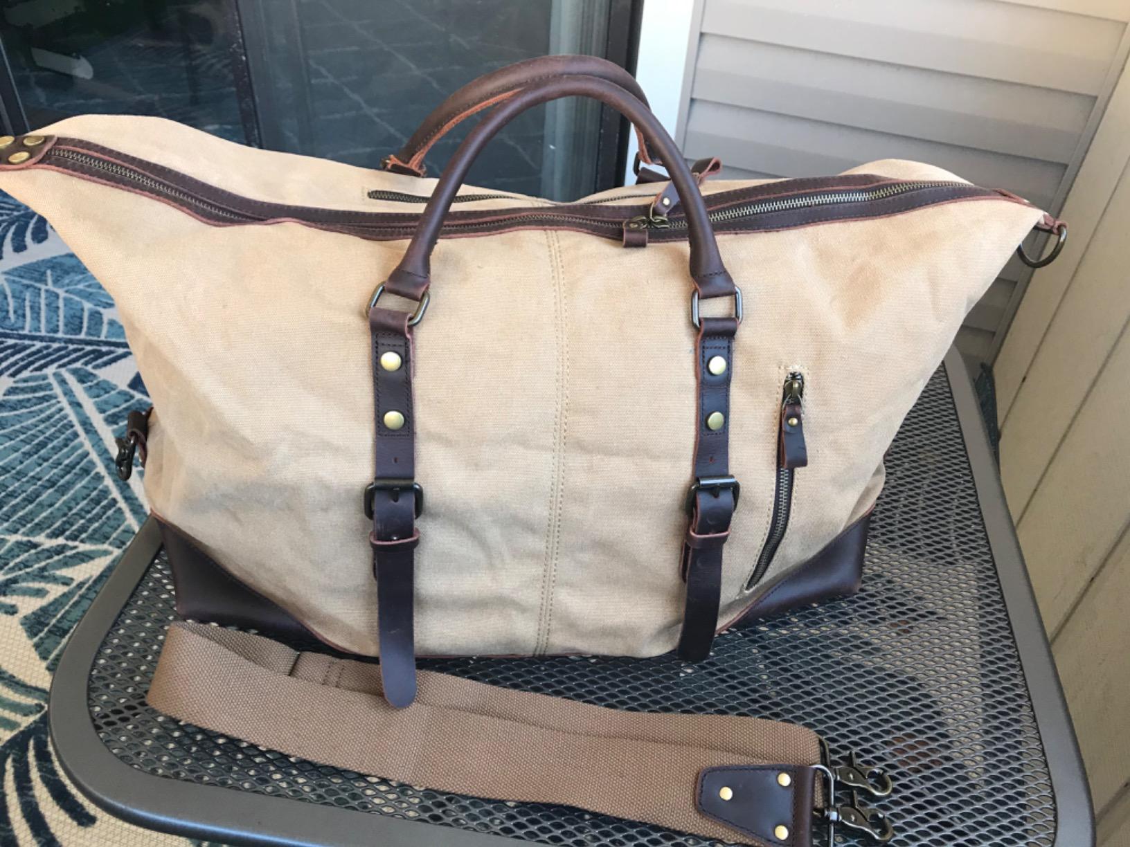 S-ZONE Duffle Bag for Travel Canvas Duffel Bag Carry on Weekender Bag for Men customer photo 1