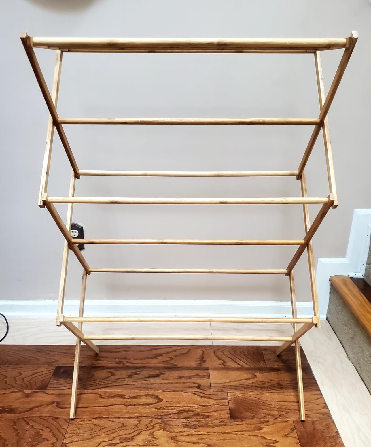 Home-it Wooden Clothes Drying Rack for Laundry - Collapsible Folding Bamboo Laundry Drying Rack, Heavy Duty Pre Assembled customer photo 2