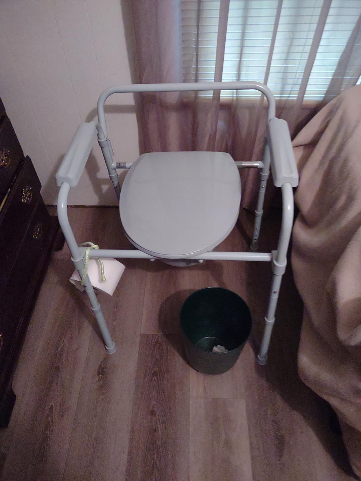 Drive Medical Folding Steel Bedside Commode Chair, 3-in-1, Gray customer photo 1