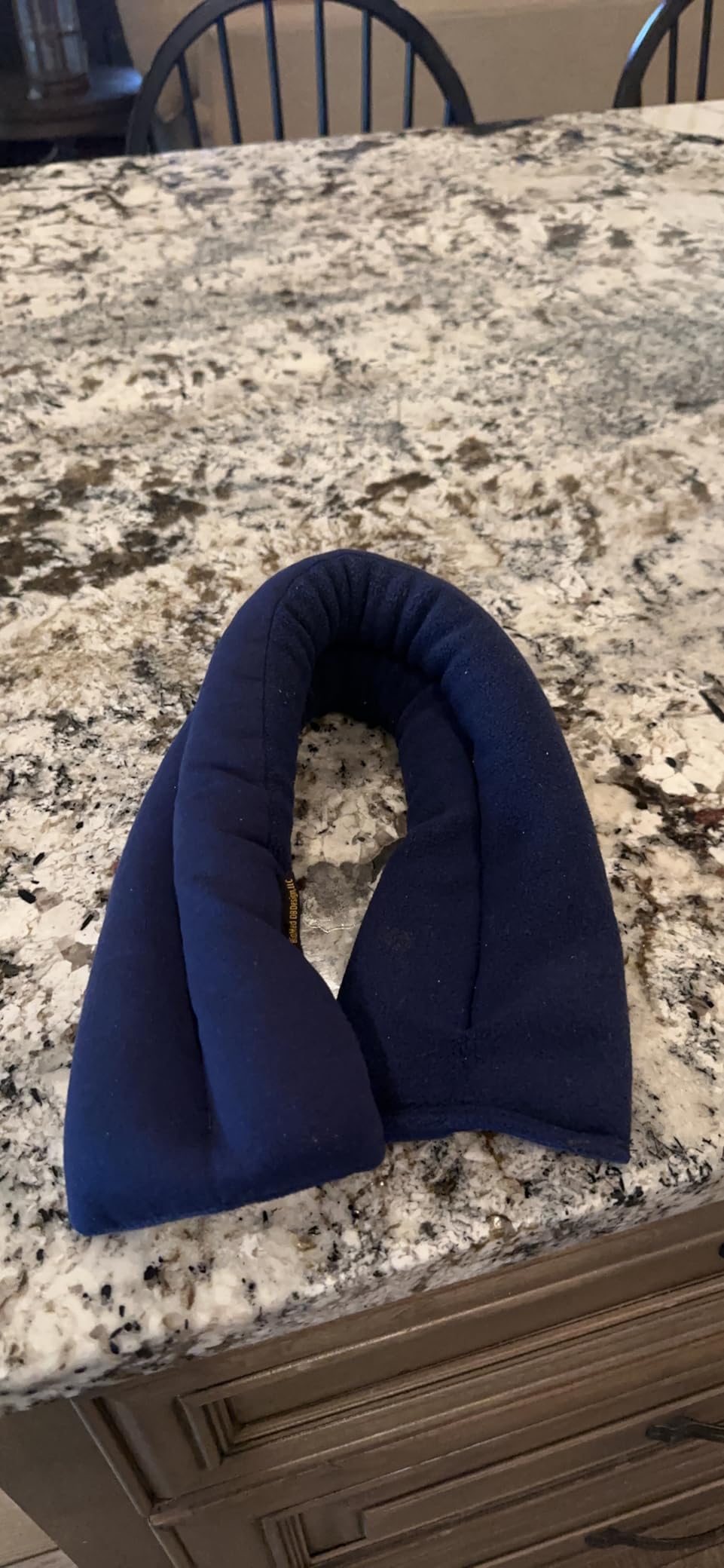 SunnyBay Microwavable Heating Pad, Neck and Shoulder Wrap, 26x4 inch, Navy | Warm or freeze for cold compress, moist heat, weighted 2.2 lb beanbag design drapes over neck and shoulders customer photo 1