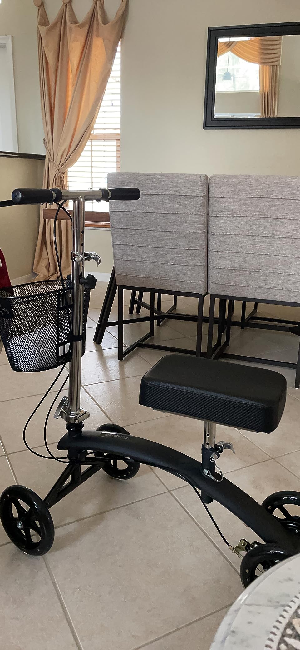 BodyMed Premium Knee Walker, Steerable for Foot Injuries - Adjustable Scooter with Dual Brakes & Metal Basket - Better Alternative to Crutches for Leg Recovery customer photo 2