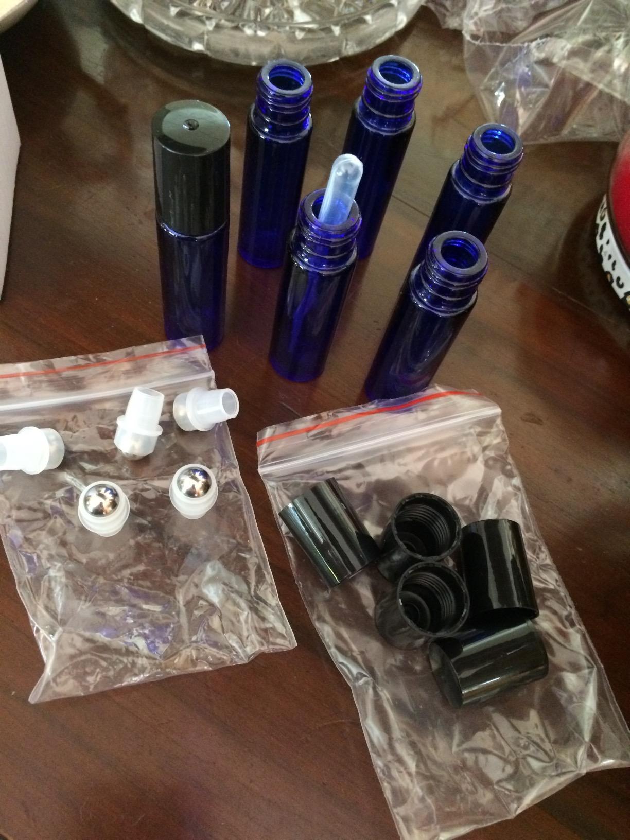 Vivaplex 6 Cobalt Blue Glass Roller Bottles for Essential Oils - 10 ml - with Stainless Steel Roller Balls and Black caps - Glass Roller Bottles for Essential Oil customer photo 1