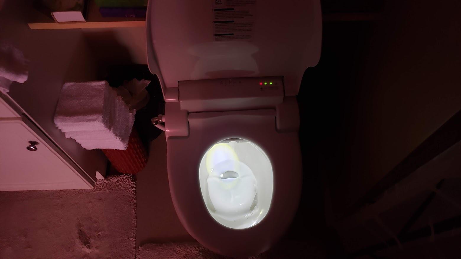 ALPHA BIDET JX2 Elongated Bidet Toilet Seat, White, Endless Warm Water, Bowl Mist, LED Light, Quiet Operation, Wireless Remote, Stainless Steel Nozzle, Sittable Lid, 3 Year Warranty customer photo 2