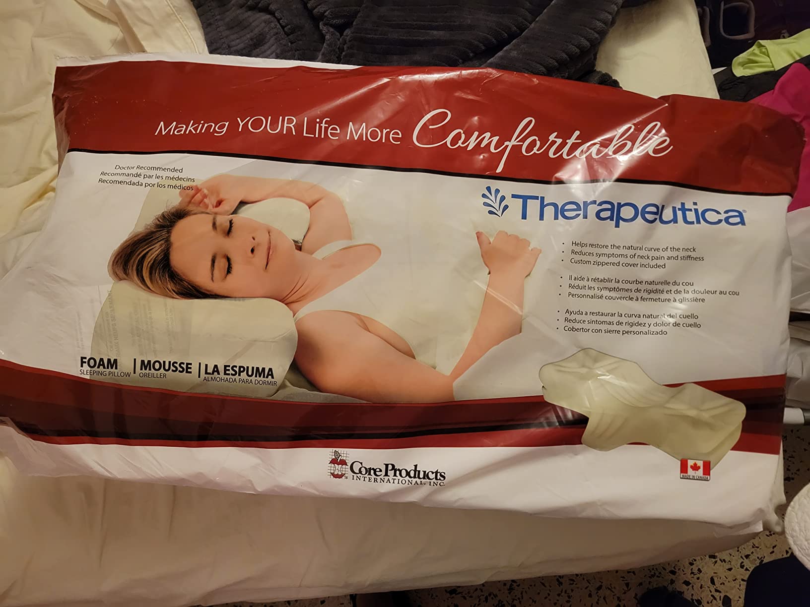 Therapeutica Ergonomic Cervical Pillow for Neck Pain Relief, Average, WH customer photo 2