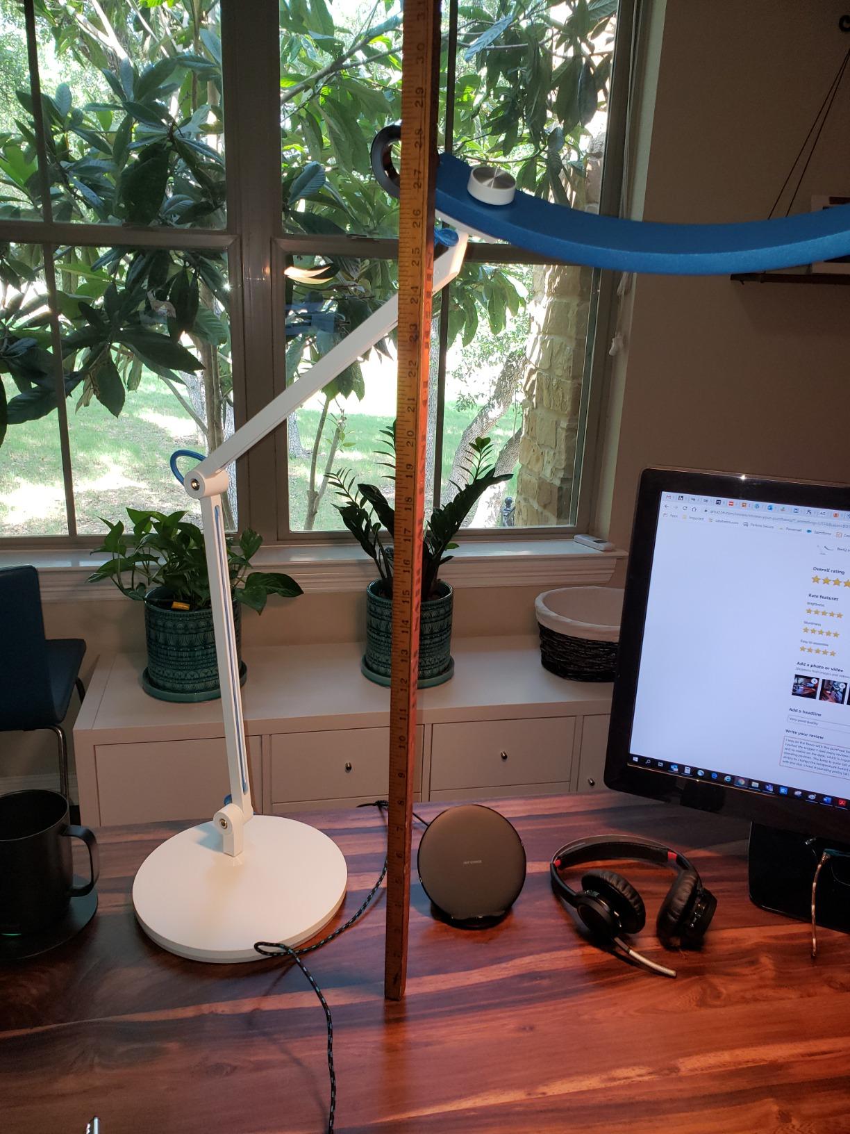 BenQ e-Reading Desk Lamp - Ultrawide and Bright Lighting, Dimmable, Dual Smart Mode, Adjustable Arm, Auto-dimming, High CRI, Eye-caring Lamp for Home Office, Reading, Study, Craft customer photo 1