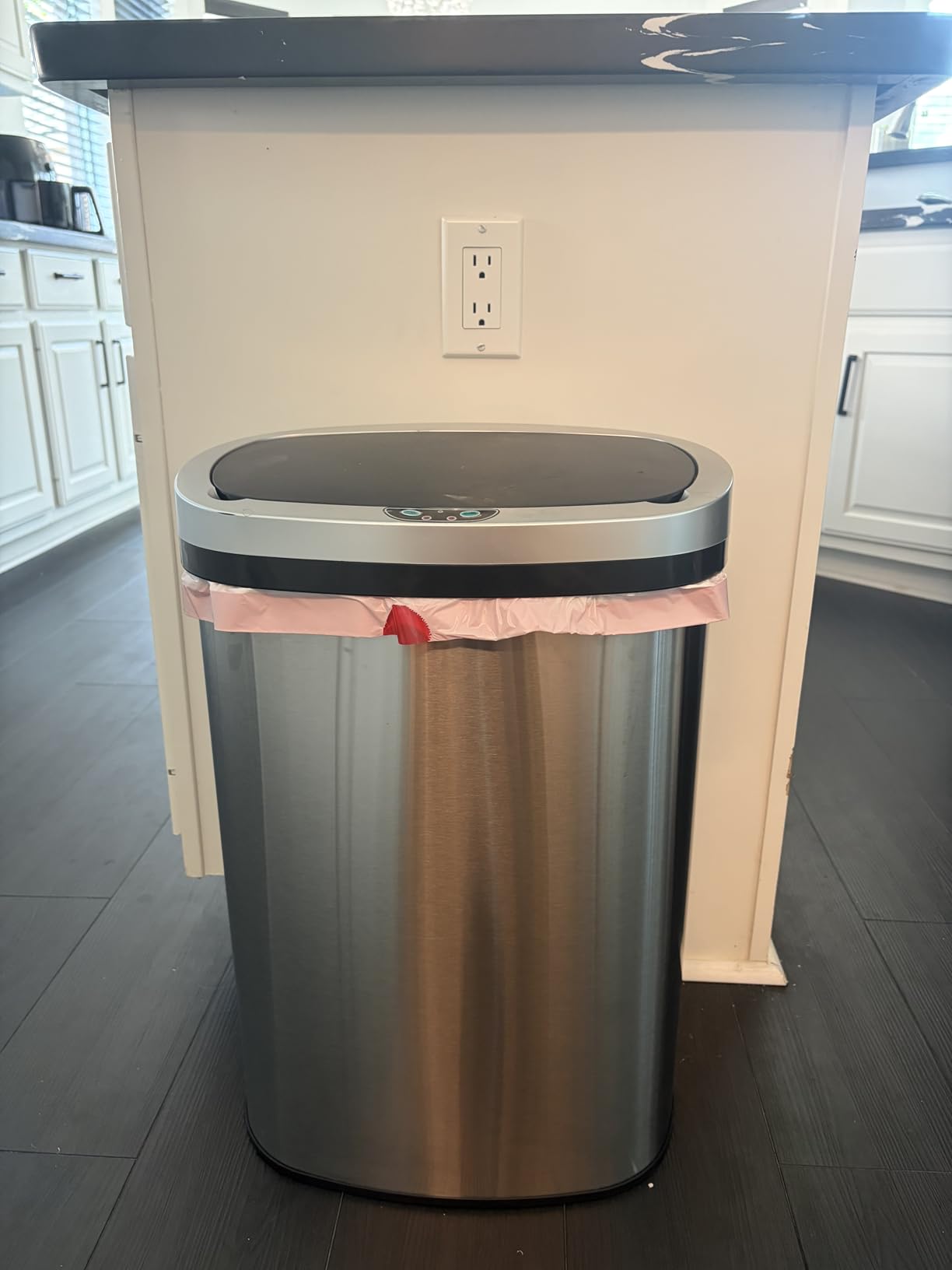 BestOffice 13 Gallon Stainless Steel Trash Can with Lid | Automatic Touchless Garbage Can | Odor Control | Modern Oval Design | Easy to Clean | For Kitchen, Bathroom, Office or Home customer photo 2