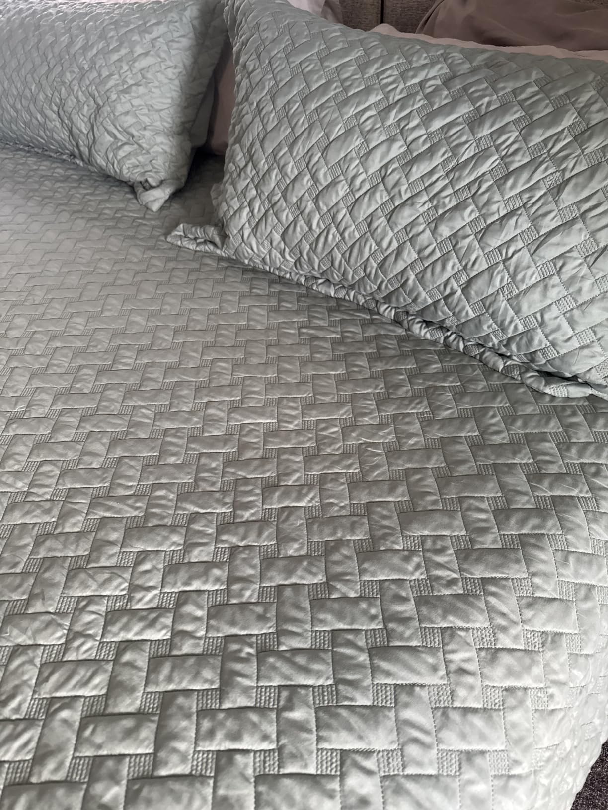 Bedsure Quilts King Size - Grey Bedspreads King Size with Basket Weave Pattern, Soft Quilt Bedding Set, Lightweight Comforter Set Coverlet for All Seasons with 2 Pillow Shams (106