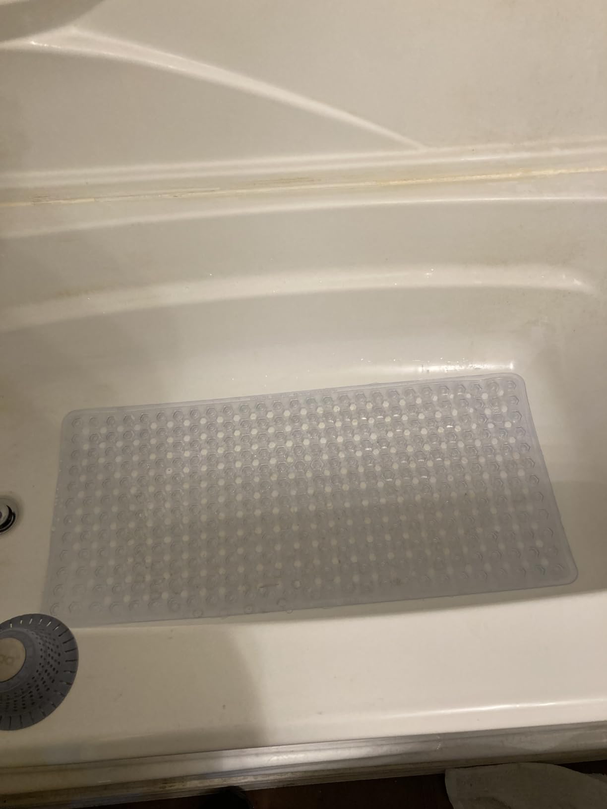 GORILLA GRIP Bath Tub Shower Mat, Bathtub Floor Liner, 35x16 Clear | Patented Large Mats, Machine Washable, Suction Cups and Drain Holes to Keep Tubs Clean, Soft on Feet, Bathroom Essentials customer photo 1