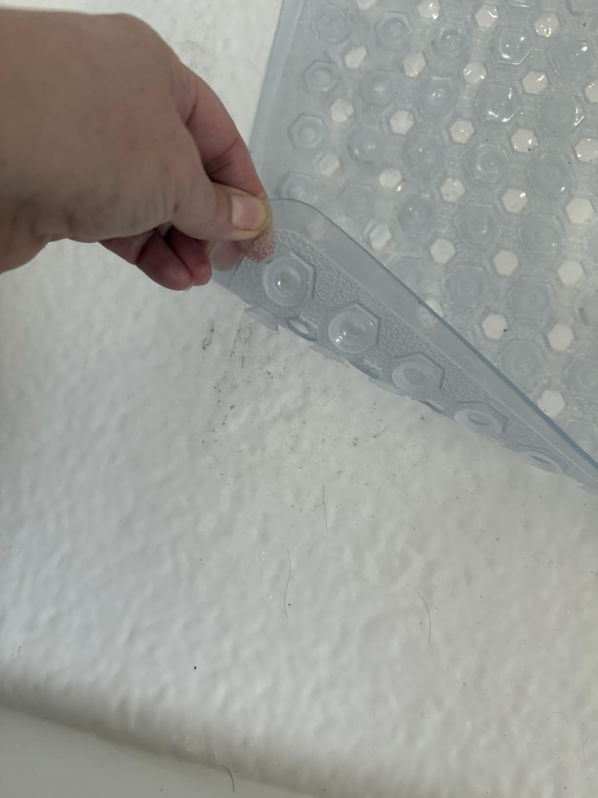 GORILLA GRIP Bath Tub Shower Mat, Bathtub Floor Liner, 35x16 Clear | Patented Large Mats, Machine Washable, Suction Cups and Drain Holes to Keep Tubs Clean, Soft on Feet, Bathroom Essentials customer photo 2