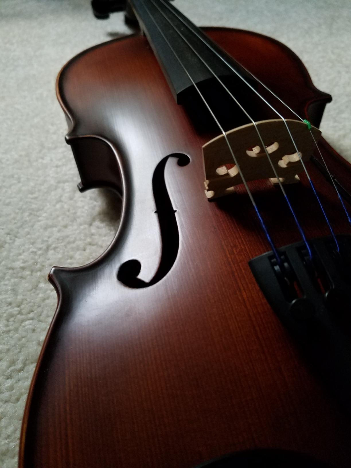 Bunnel Pupil Violin Outfit 4/4 Full Size By Kennedy Violins - Carrying Case and Accessories Included - Solid Maple Wood and Ebony Fittings customer photo 2