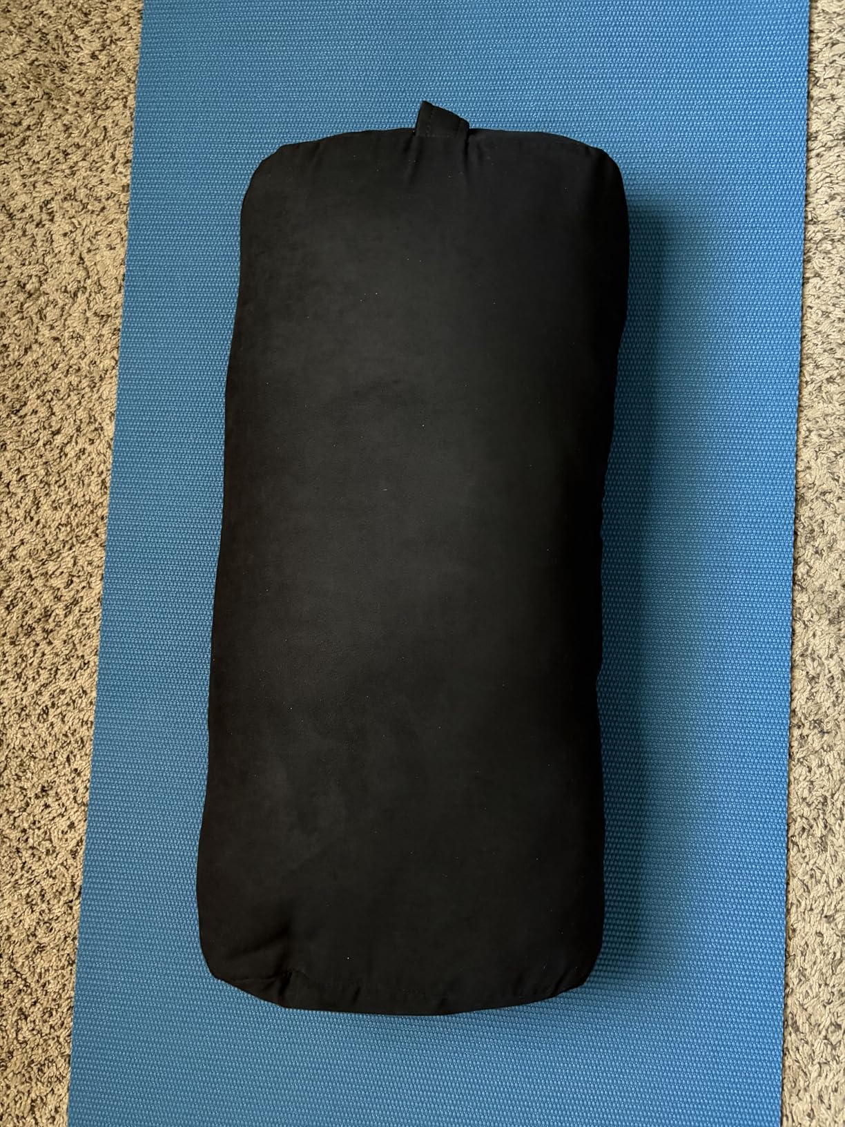 Gaiam Yoga Bolster Pillow, Soft Meditation Cushion for Yoga, Massage and Back Support, Breathable Cotton Fill, Zippered Microfiber Cover, Easy-Carry Handle, Machine Washable customer photo 1