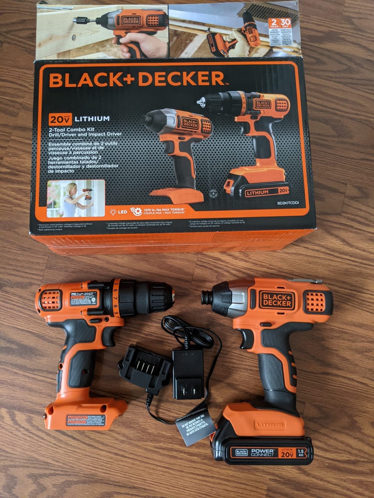 BLACK+DECKER 20V MAX Cordless Drill and Impact Driver, Power Tool Combo Kit with Battery and Charger (BD2KITCDDI) customer photo 2