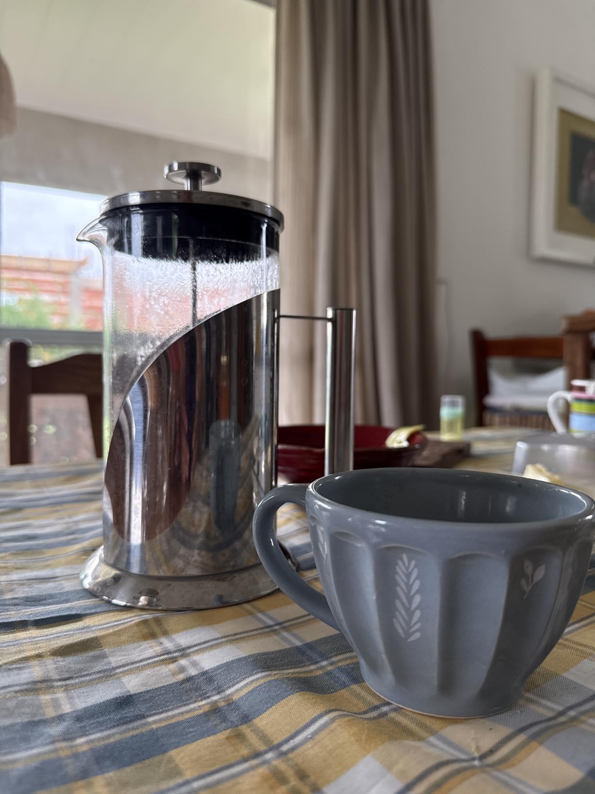 Cafe Du Chateau French Press Coffee Maker, 34 oz Glass, Stainless Steel | Easy Brew, Durable Clear Glass, 4-level Filtration, 34 oz Capacity, Coffee Press for Camping, Tea Brewer, BPA-Free Materials customer photo 1