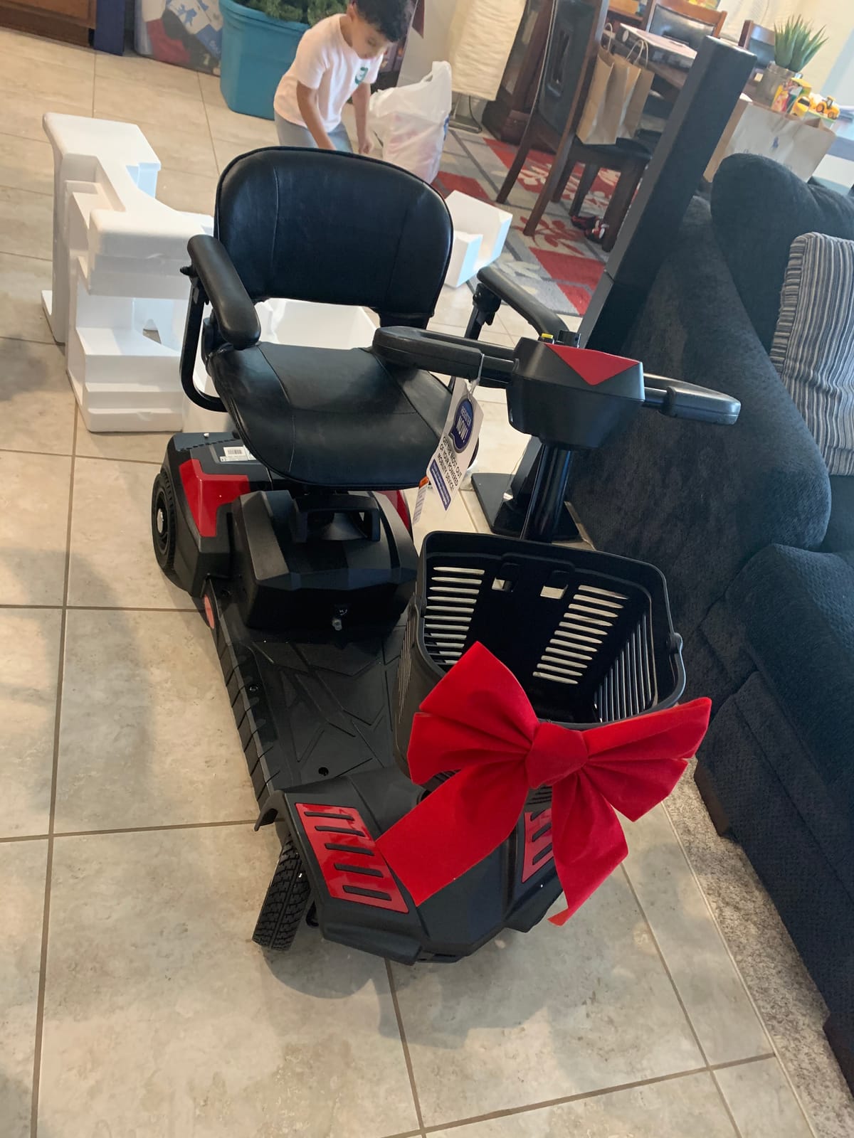 Drive Medical Spitfire Scout 4-Wheel Power Travel Scooter, Red and Blue | Power Travel Scooter Offers an Extended 15 Mile Range Battery for Luxury On-the-Go Mobility and Travel customer photo 2