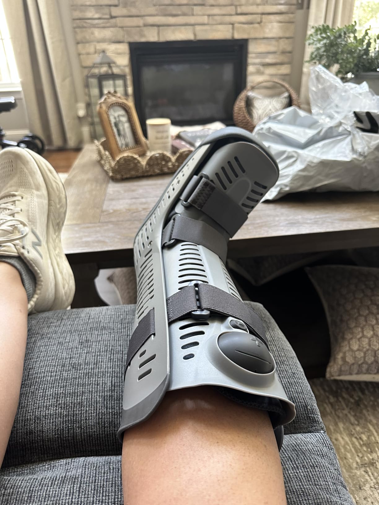 Ossur Rebound Air Walker Boot | Comfortable Walking Boot with Compression Straps & Air Pump Rocker Bottom | Walking Boot for Broken Foot, Walking Boot for Sprained Ankle (Low Top, Large) customer photo 2