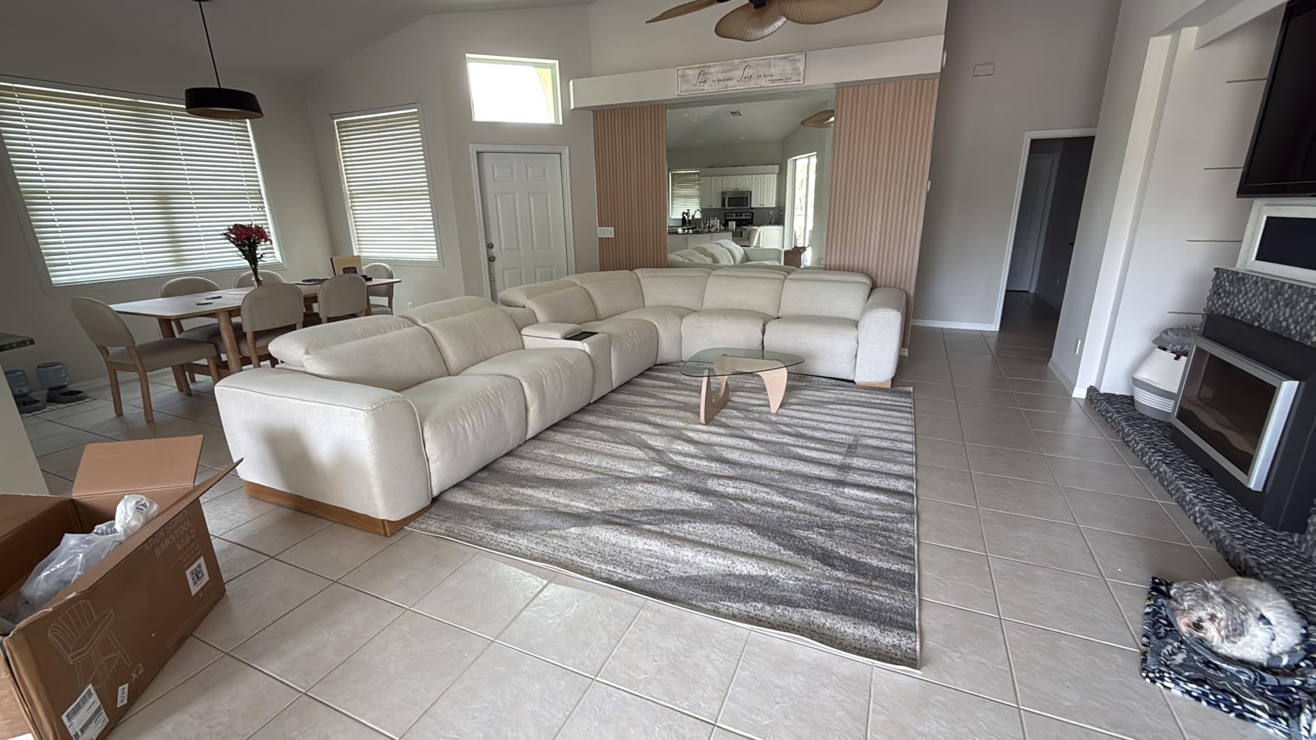 SAFAVIEH Area Rug 9x12 - Adirondack Collection - Large - Cream & Grey, Modern Wave Design, Non-Shedding & Easy to Clean, Ideal for Living Room, Bedroom, Dining Space customer photo 1