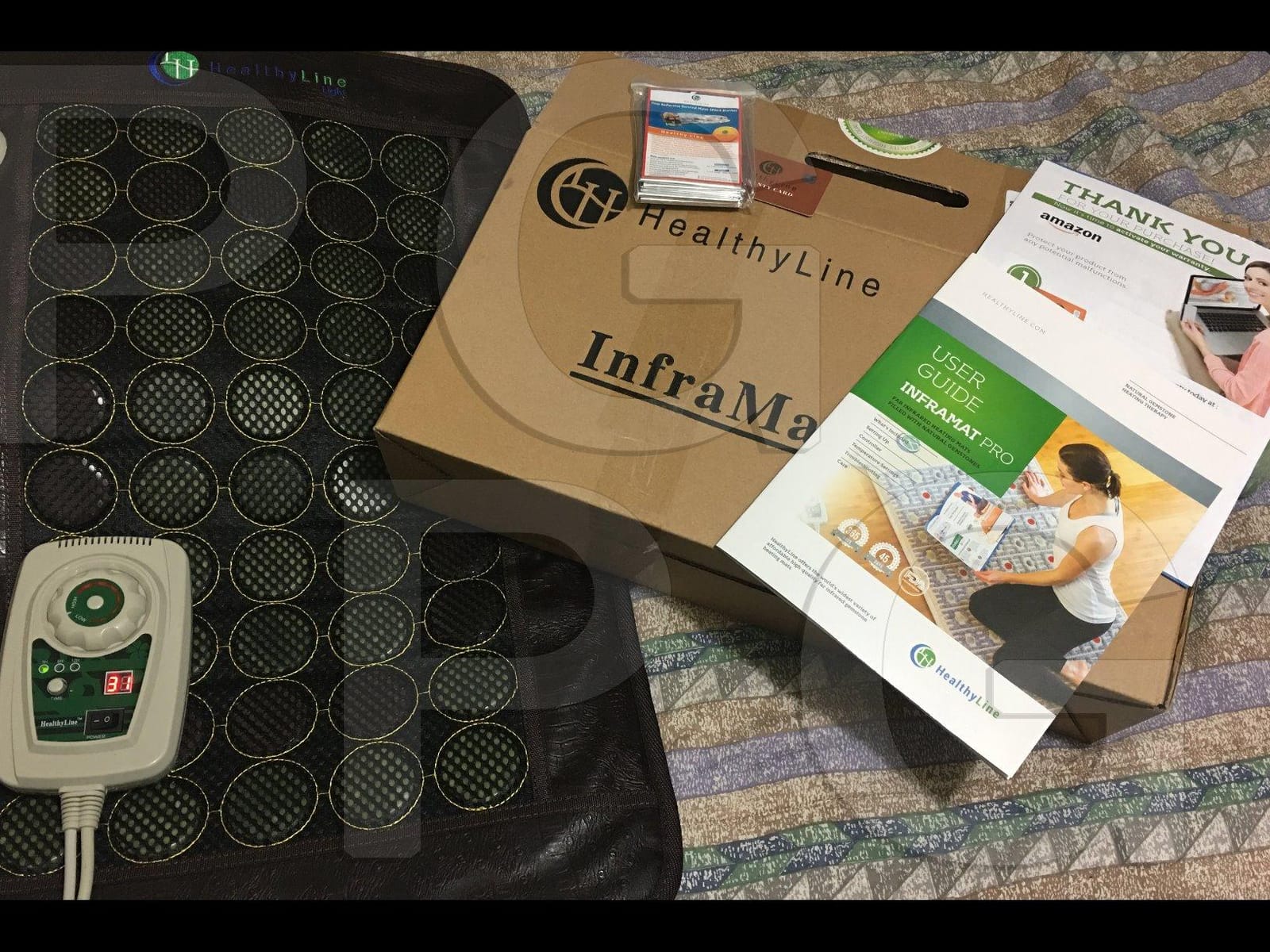 HealthyLine Far Infrared Heating Mat for Back & Neck, 72x24 - Full-body coverage, 2 natural gemstones, 14 lb weighted design, Light mesh construction, Massage-table compatible customer photo 1