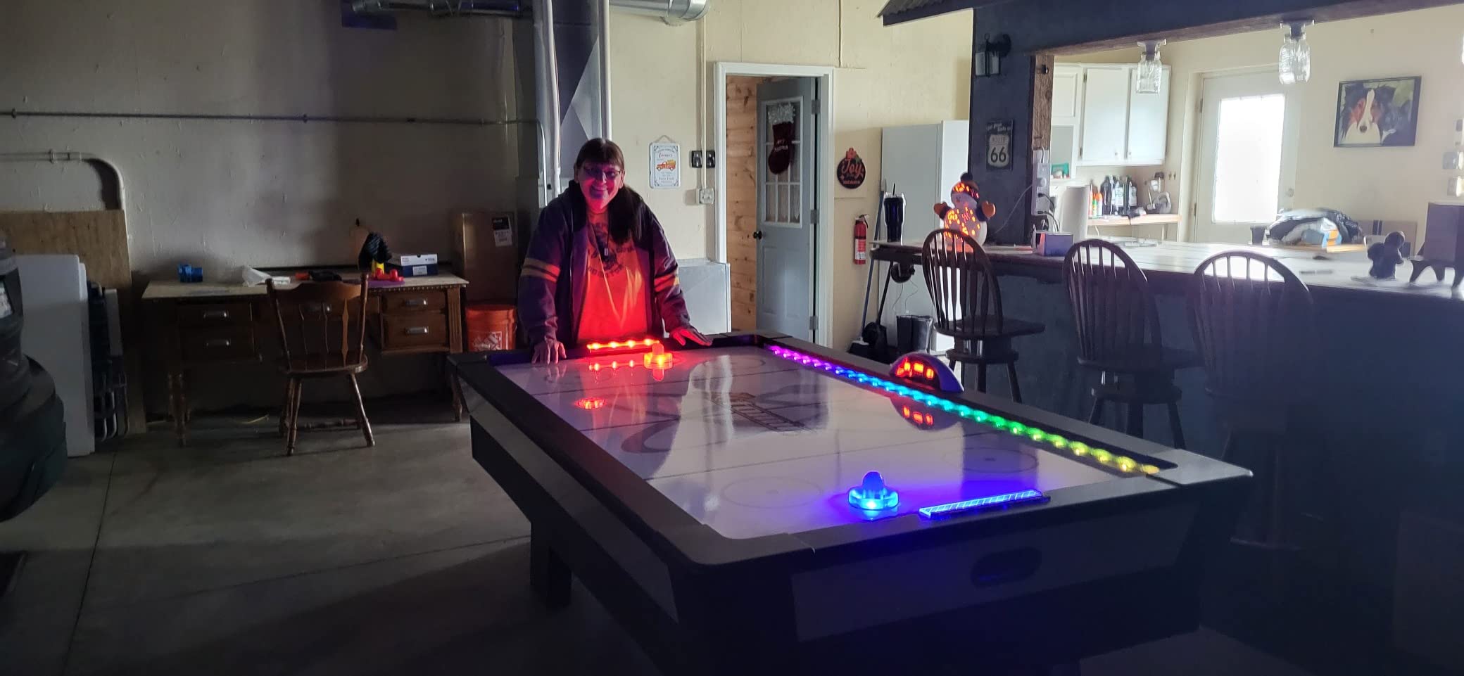 Atomic Top Shelf 7.5 ft Air Hockey Table - Arcade Style Table with 120V High-Power Motor, LED Lumen-X Lighting, High-Speed PVC Play Surface and LED Accessories customer photo 2
