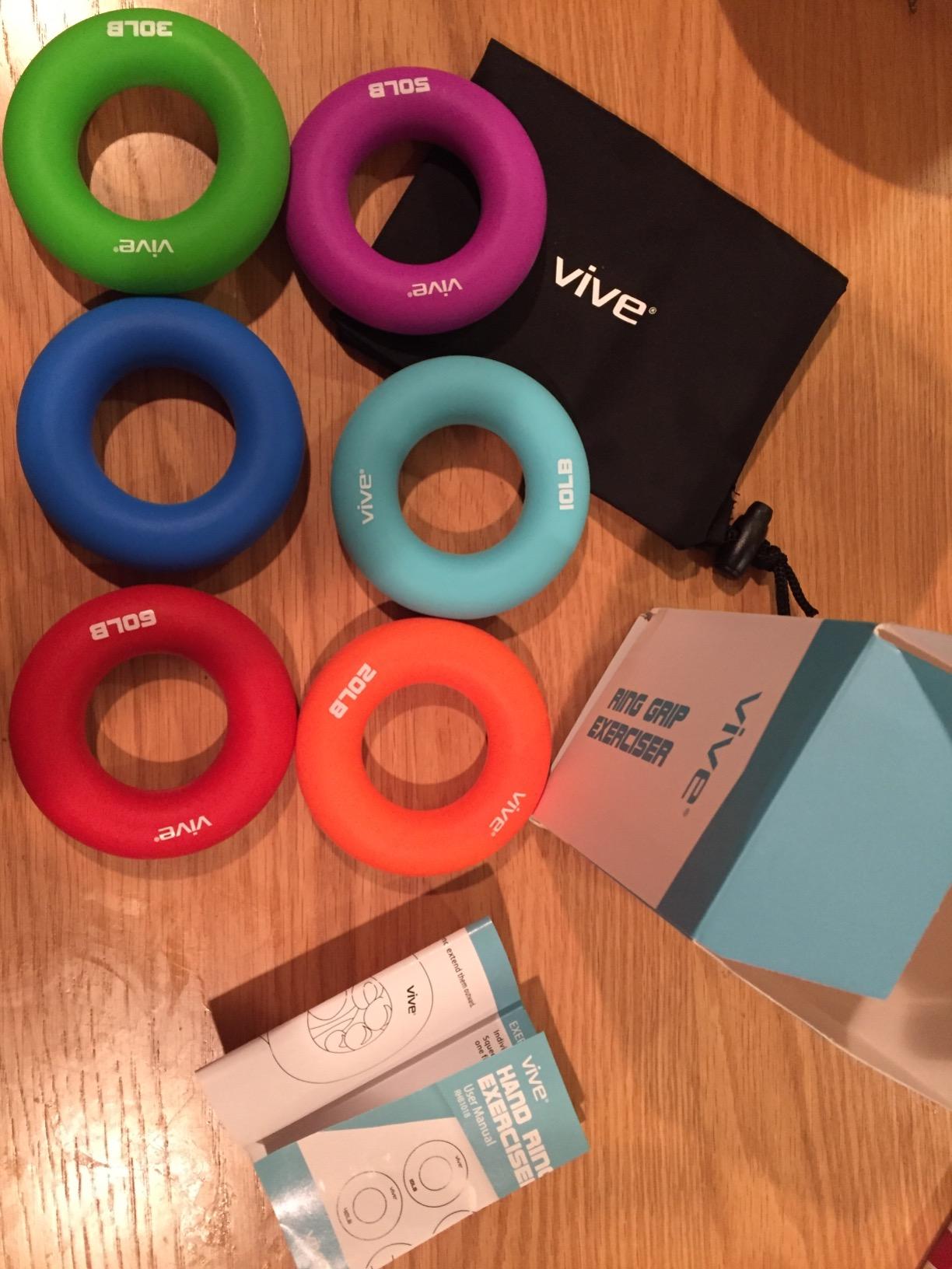Vive Hand Strengthener Grip Ring - Forearm Ring Hand Exercisers - Silicone Squeezer Gripper for Muscle Strengthening Training Tool - Arthritis Finger Physical Therapy PT Kit Trainer customer photo 1