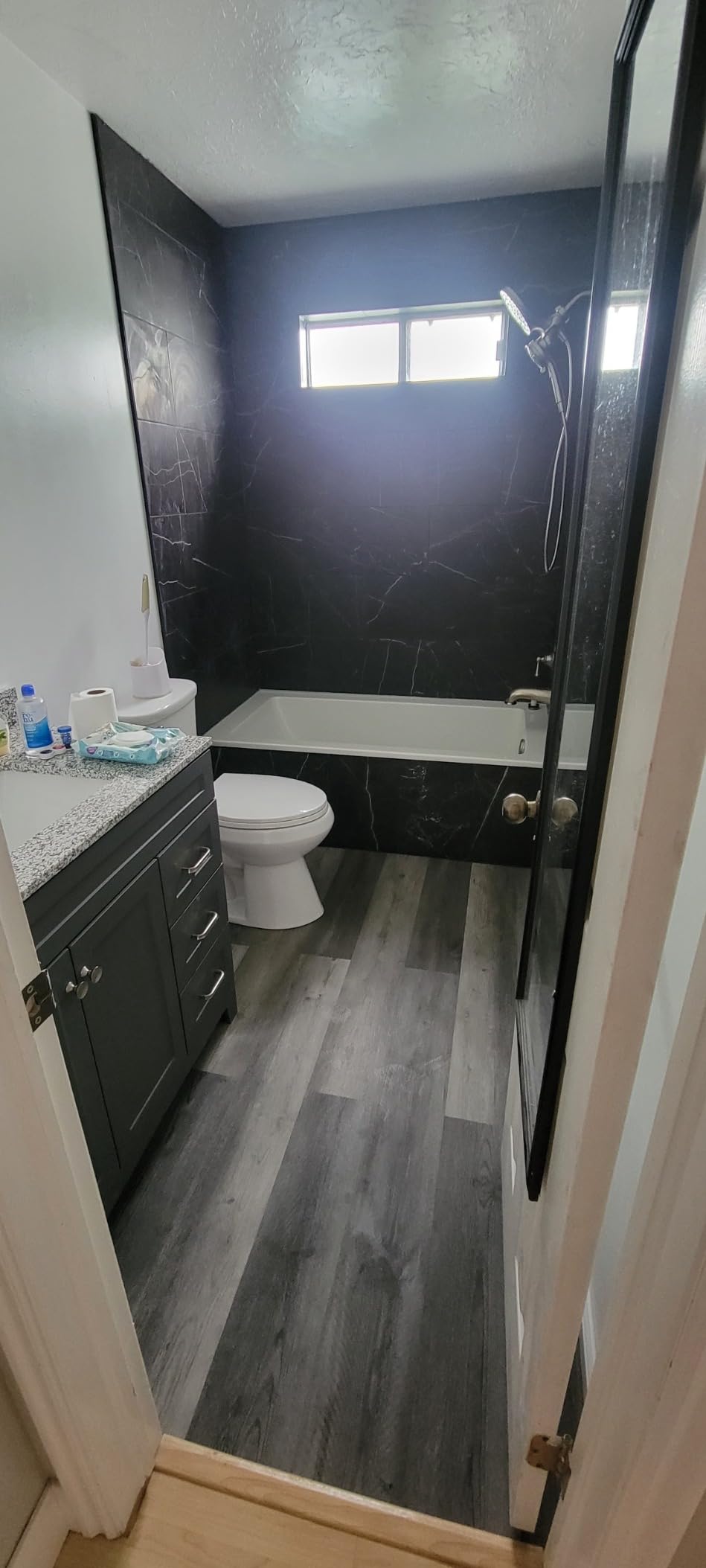 Acrylic Fiberglass Drop-In Bathtub - Alcove Soaking Bath Tub with Integral Apron Front & Left Hand Drain, 66