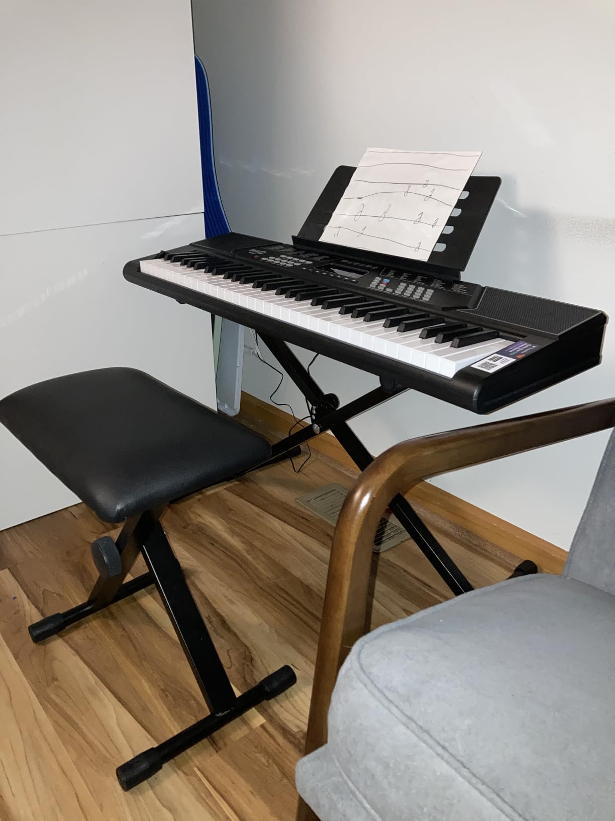 RockJam RJ761 61 Key Keyboard Piano Kit, Stand, Stool, Sustain & Headphones | Beginner electric keyboard piano set with touch display, sustain pedal and Simply Piano lessons for kids and adults customer photo 2
