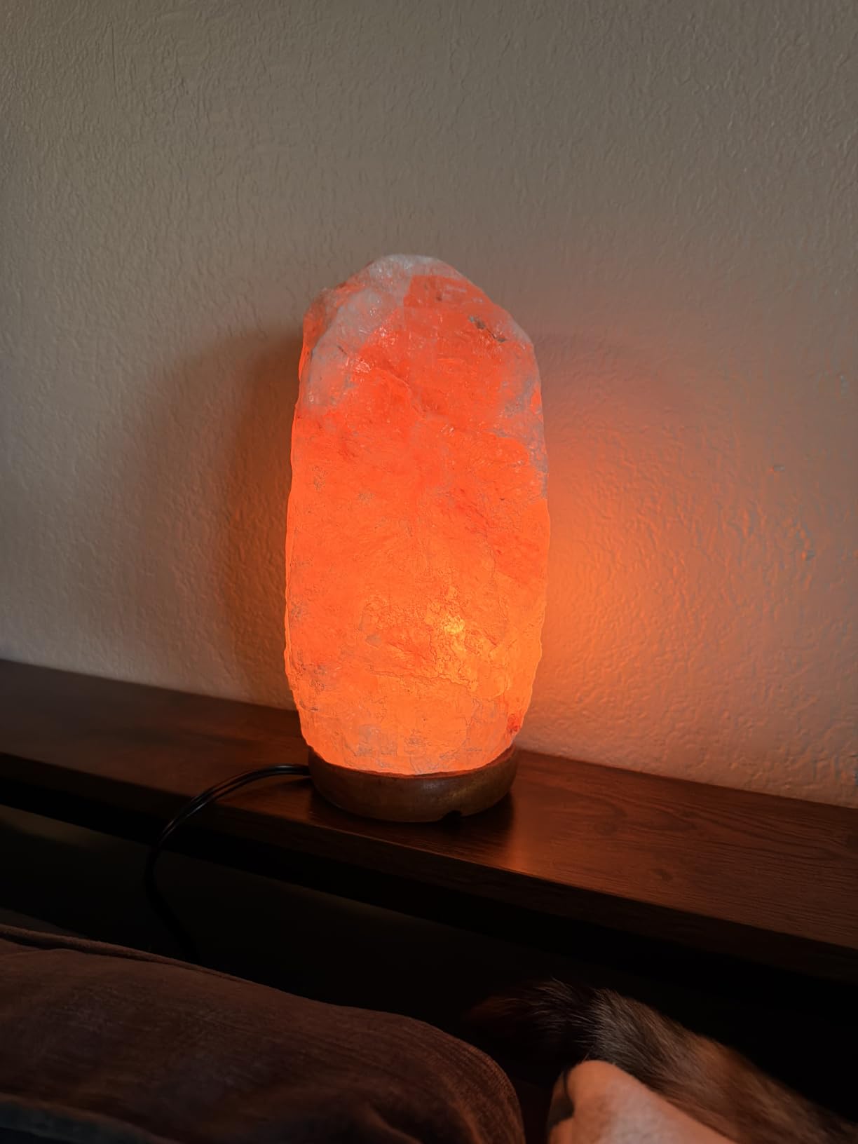 Himalayan Salt Lamp for Bedroom Large 8-10 Inch Pink Salt Rock Lamp with Dimmer, Wooden Base & Spare Bulbs | Calming Ambient Night Light | Thoughtful Wellness Gift for Women, Home, or Office customer photo 1
