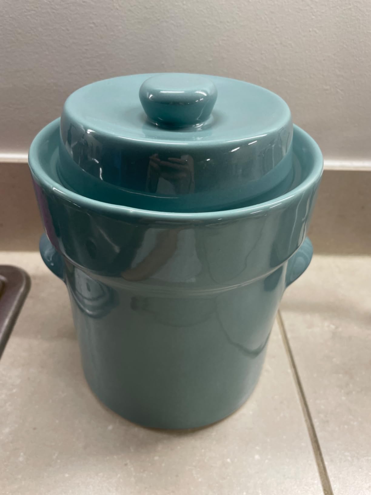 Humble House Fermentation Crock 1/2 Gallon Sauerkraut Crock with Lid Weights & Pounder - Brown Ceramic Fermenting Crock Kit for Pickling Cabbage Kimchi Vegetables 2 Liter Fermentation Jar customer photo 1