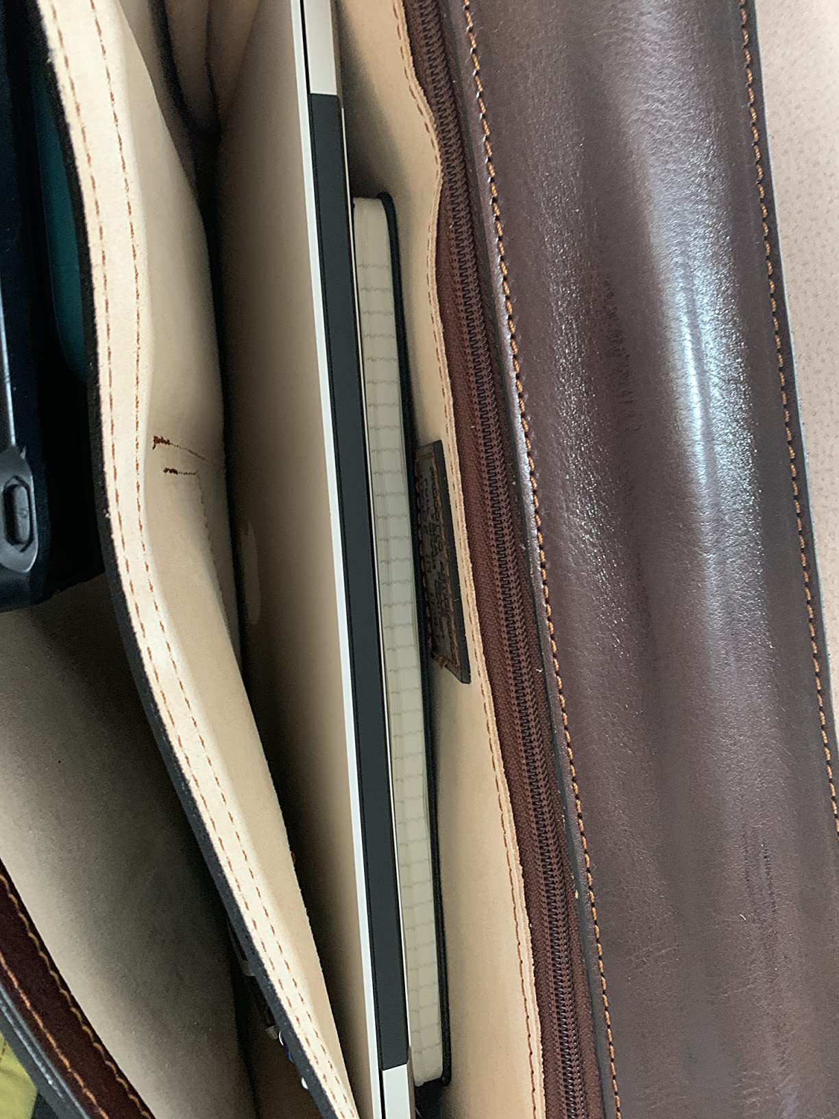 Time Resistance Leather Briefcase for Men - Italian Full Grain Leather Laptop Bag - Messenger Bag - Gift Box Included customer photo 1