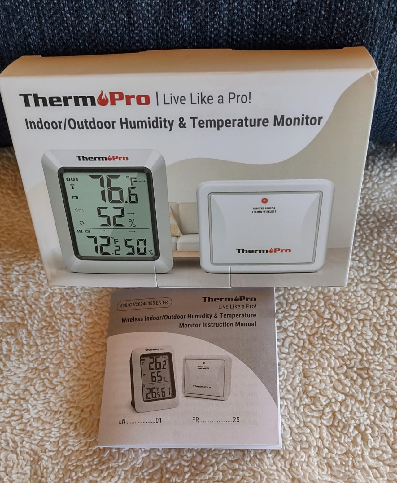TempPro TempAir 500 FT Indoor Outdoor Thermometer Wireless with Sensor | Large LCD Display, No Hub or App Required, Outside Thermometer & Cold-Resistant Sensor for Patio Garage, Batteries Included customer photo 1