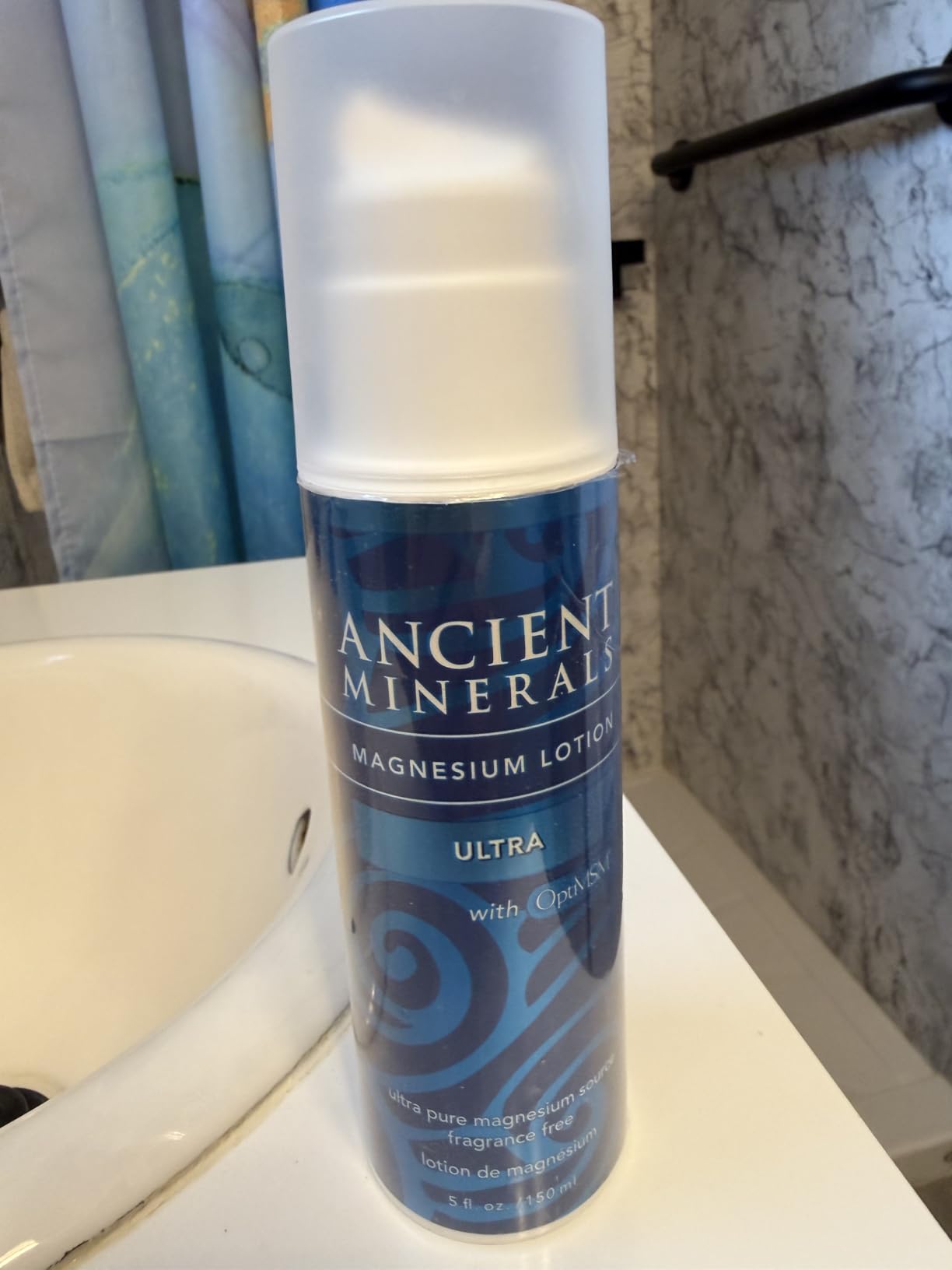 Ancient Minerals Magnesium Lotion Ultra with MSM, Zechstein, 5oz | Zechstein magnesium chloride lotion with OptiMSM for enhanced topical absorption. 5 oz. customer photo 1