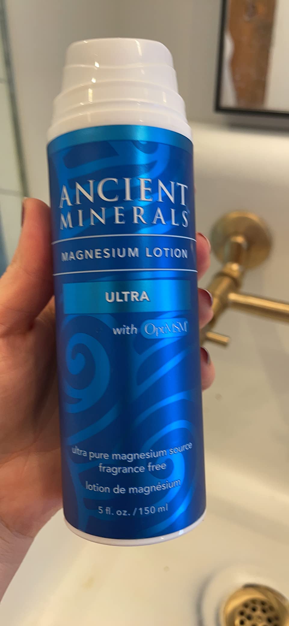 Ancient Minerals Magnesium Lotion Ultra with MSM, Zechstein, 5oz | Zechstein magnesium chloride lotion with OptiMSM for enhanced topical absorption. 5 oz. customer photo 2