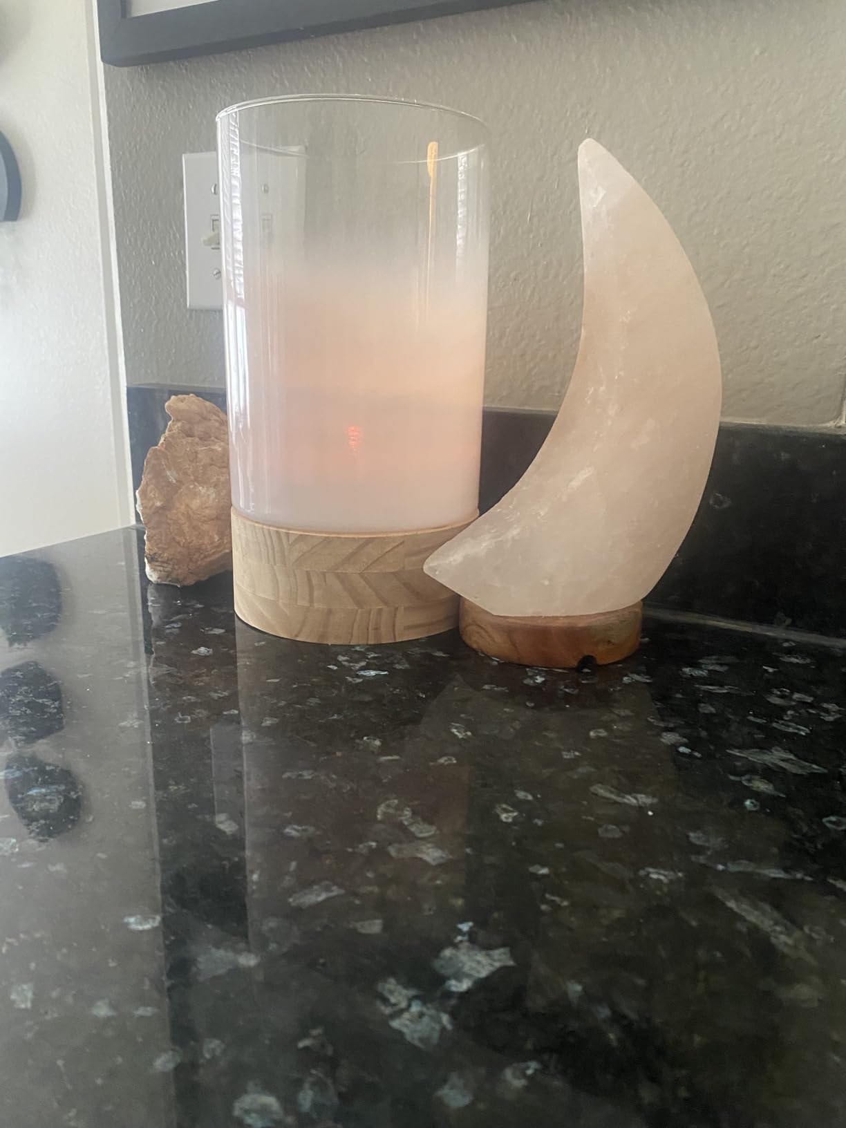 100% Authentic Natural Himalayan Salt Lamp;Hand Carved Flower Rose | Crystal Rock Salt from Himalayan Mountains; Dimmer Cord (Pink Flower) customer photo 2