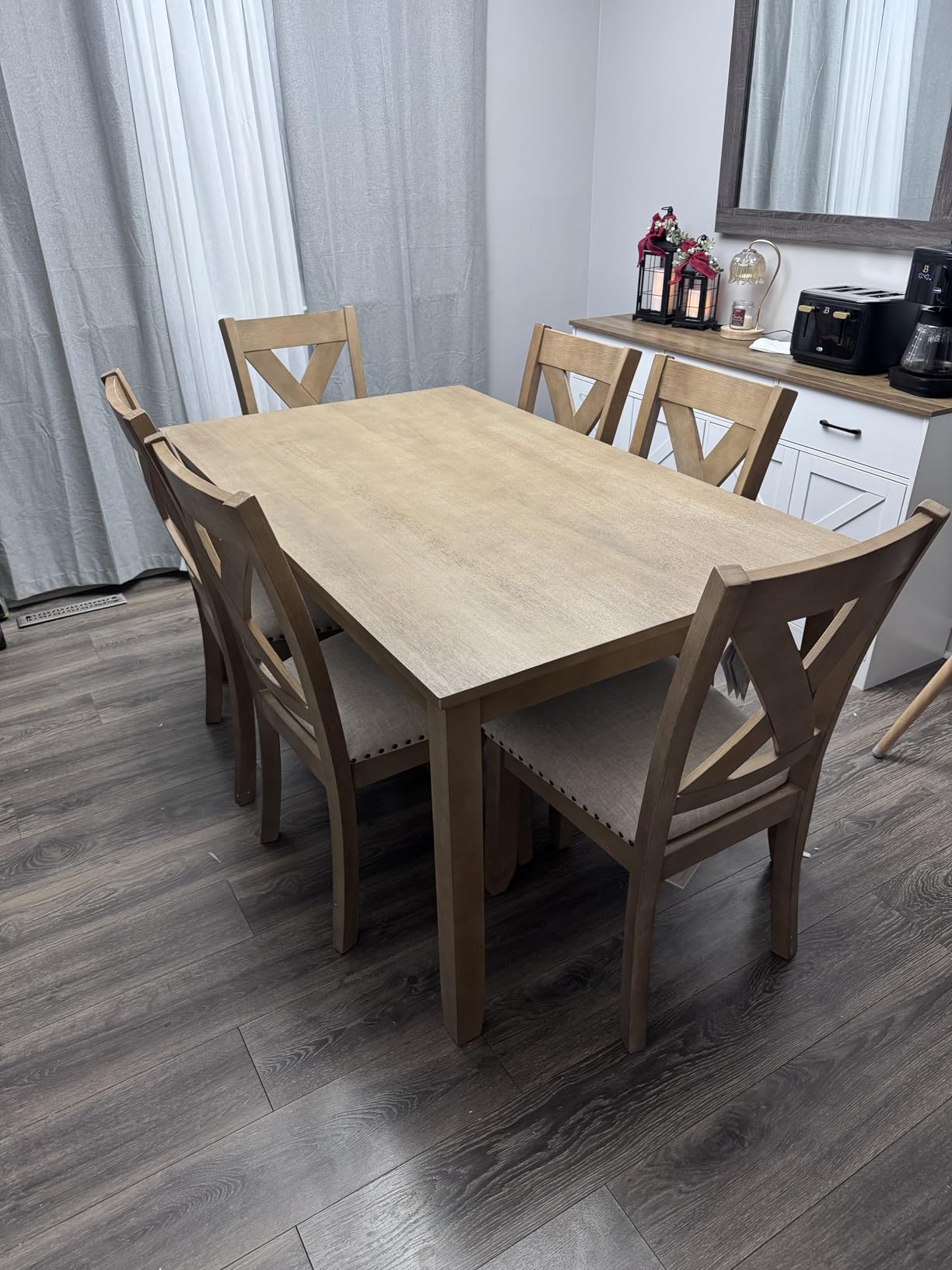 Signature Design by Ashley Rokane 7-Piece Dining Table Set for 6, Brown customer photo 1