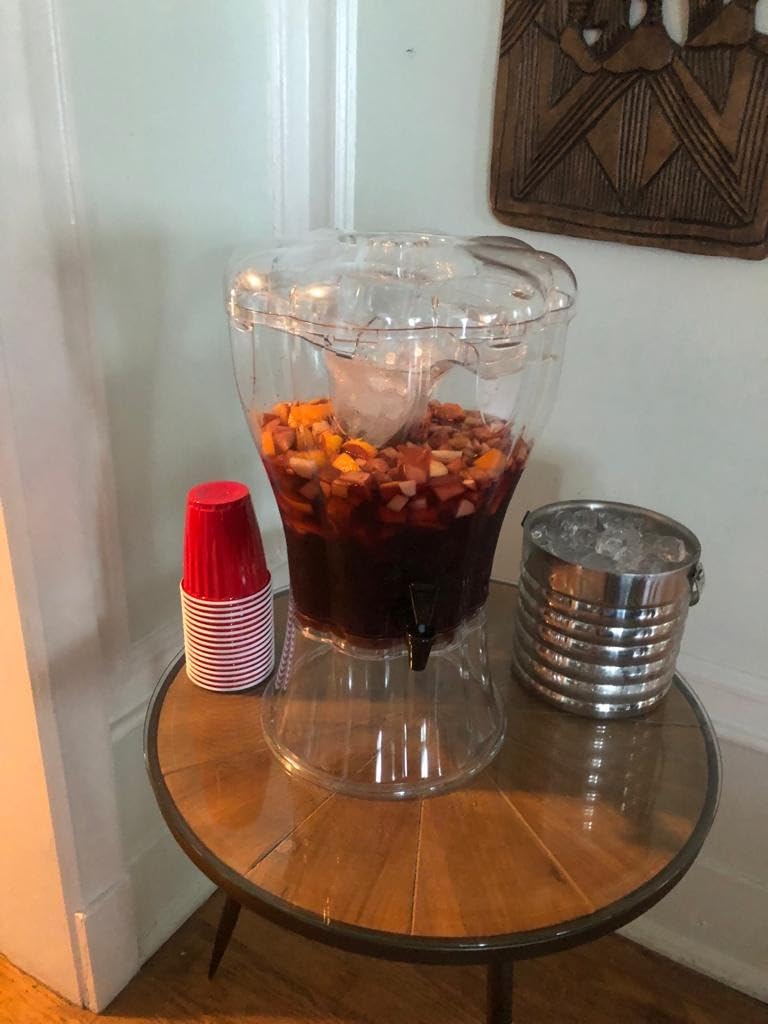 Buddeez 3.5 Gallon Clear Drink Dispenser with Ice Cone and Spigot | BPA-free Tritan beverage container, chalkboard tag, easy-pour serving station, large drink dispenser for parties and events customer photo 1