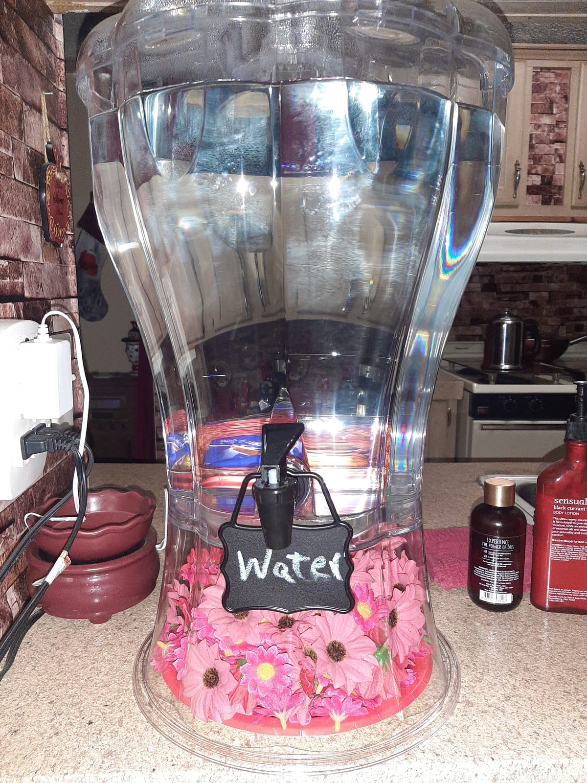 Buddeez 3.5 Gallon Clear Drink Dispenser with Ice Cone and Spigot | BPA-free Tritan beverage container, chalkboard tag, easy-pour serving station, large drink dispenser for parties and events customer photo 2