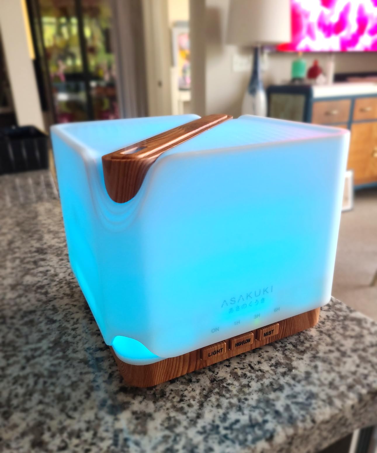 ASAKUKI Essential Oil Diffuser for Home Large 700 ml Humidifier | Automatic Shut-Off, Scent Aromatherapy Diffuser with 7 LED Lights for Living Room, Kitchen, Bedroom, Hotel - Yellow customer photo 2