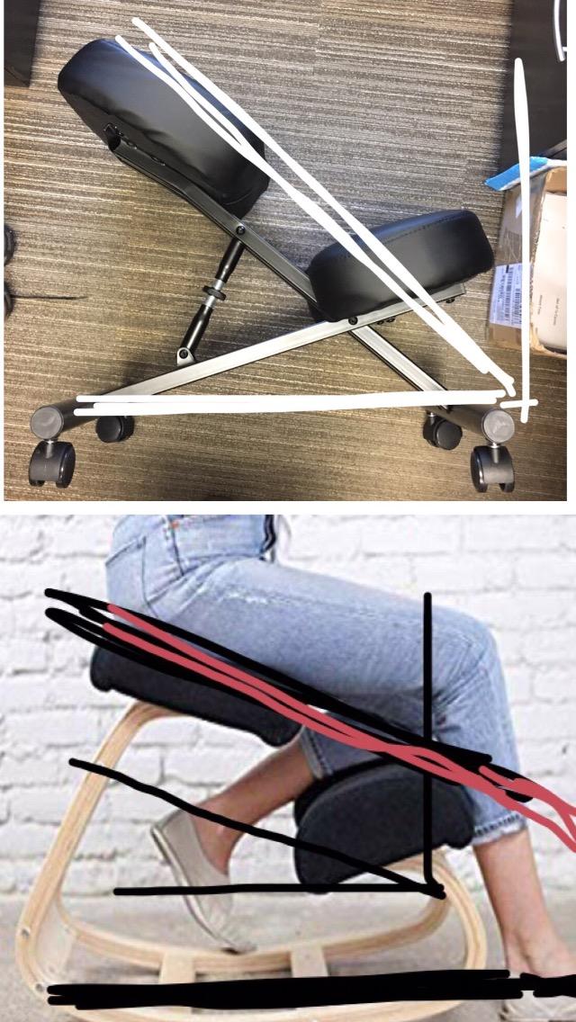 Ergonomic Kneeling Chair, Adjustable Stool for Home and Office - Improve Your Posture with an Angled Seat - Thick Comfortable Moulded Foam Cushions - Brake Casters customer photo 1